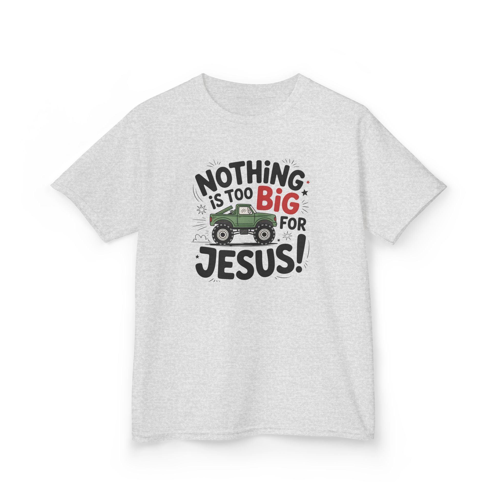 "Nothing Is Too Big for Jesus" Monster Truck Kid's Christian Tee