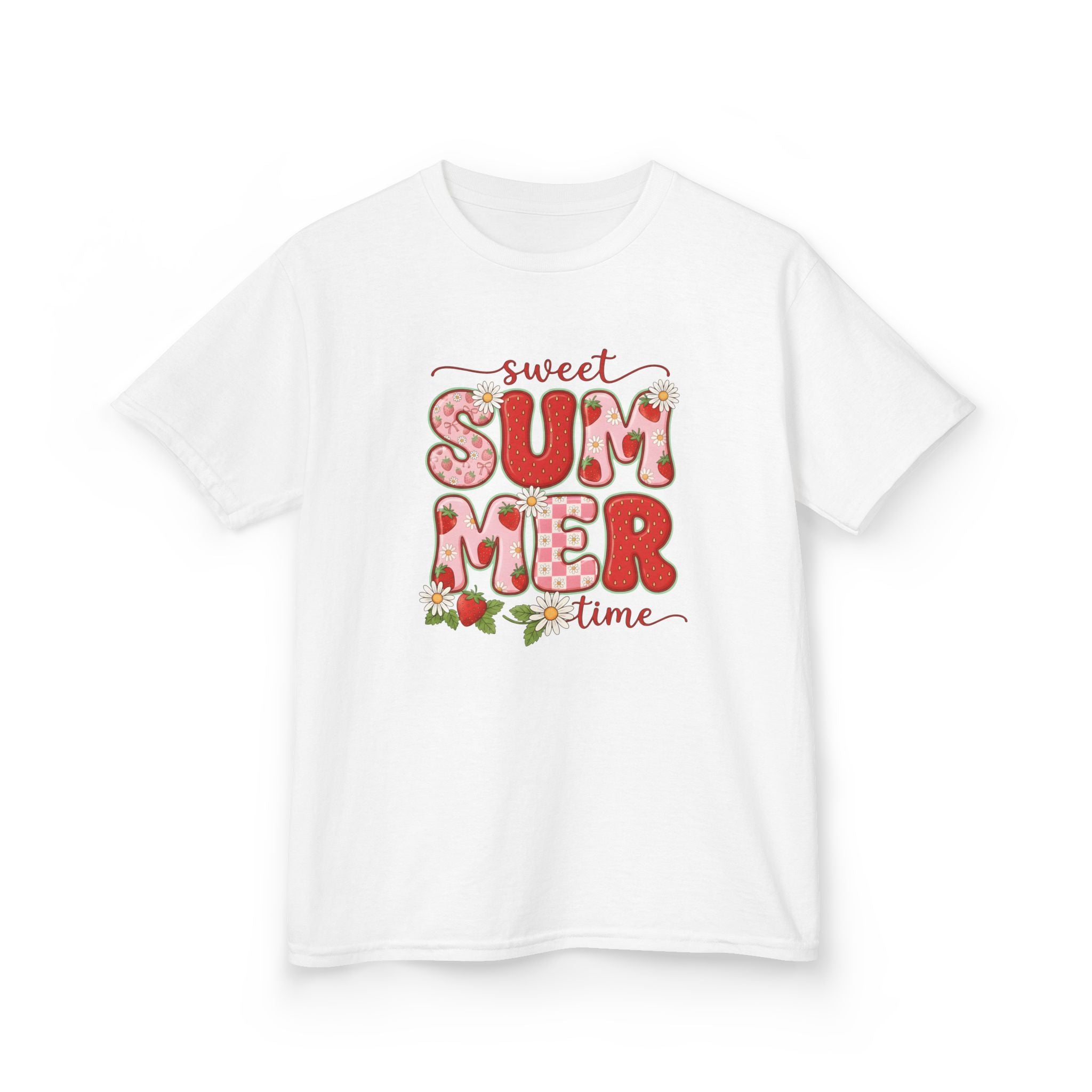 Sweet Summer Time Girls Tee | Strawberry Summer Graphic Shirt