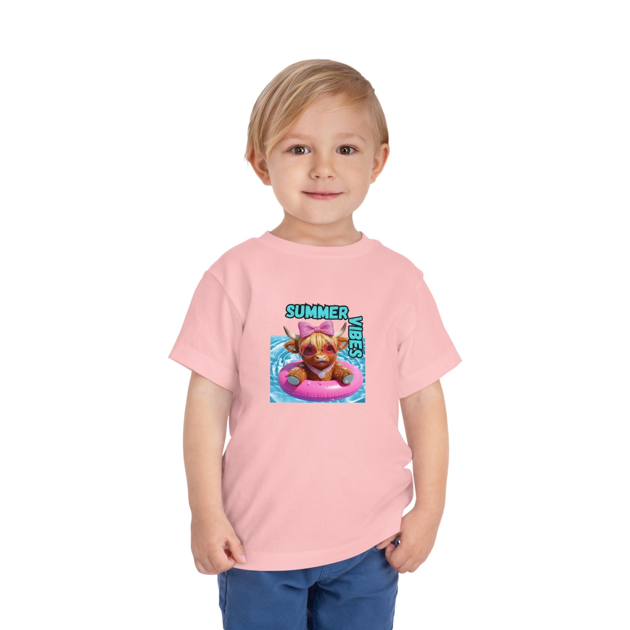Girl Toddler Summer Vibes Tee, Cute Toddler Top, Pool Party Clothing, Fun Toddler Wear