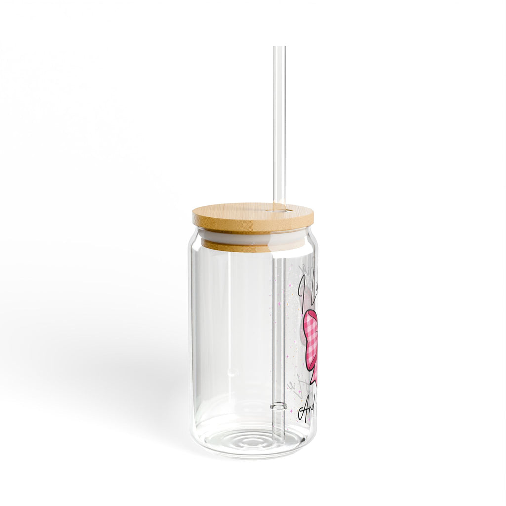Cute Gingham Sipper Glass with Straw, I Like Big Bows, Perfect for Parties, Gifts, or Everyday Use, Eco-Friendly Drinkware, Stylish Beverage [...]