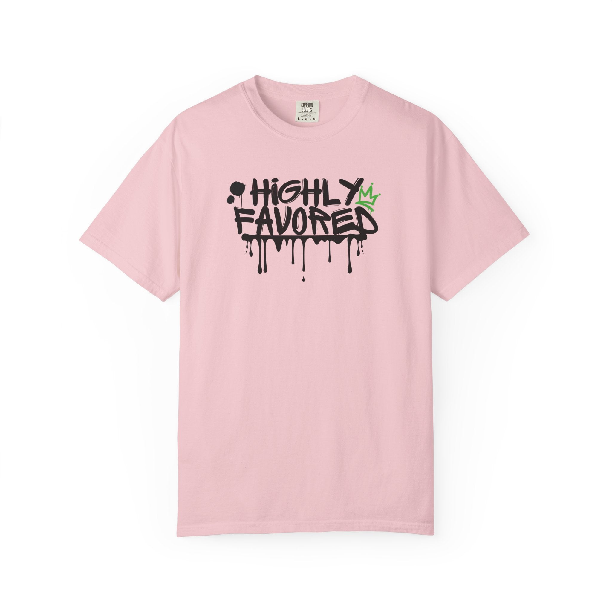 I'M Highly Favored Unisex T-Shirt, Casual Streetwear Tee, Graffiti Art Shirt, Gift for Artists, Motivational Graphic Tee