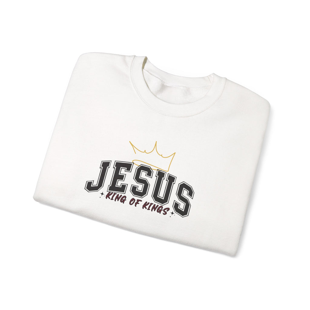 Jesus King of Kings Sweatshirt Crewneck, Christian Sweatshirt Gift, Religious Apparel, Faith-Based Clothing, Spiritual Sweater Jesus Apparel