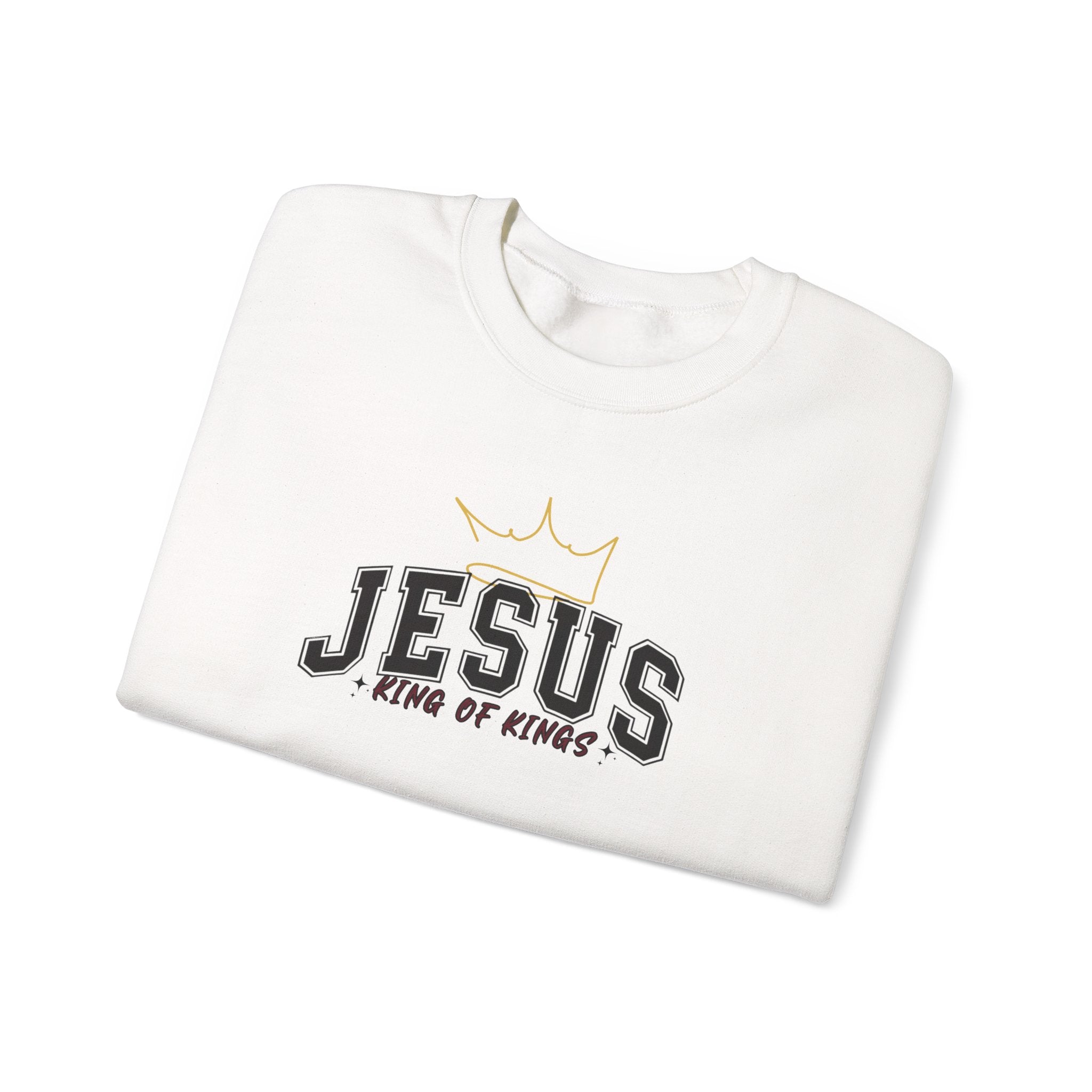 Jesus King of Kings Sweatshirt Crewneck, Christian Sweatshirt Gift, Religious Apparel, Faith-Based Clothing, Spiritual Sweater Jesus Apparel
