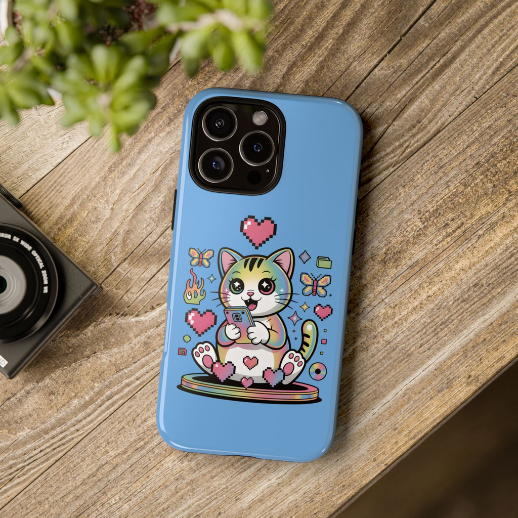 Kawaii Pixel Cat Hearts phone case | Tough Case iPhone 17, 16, 15, 14, 13, iPhone Pro 17, 16, 15, 14, 13, iPhone Pro Max 17, 16, 15, 14, 13