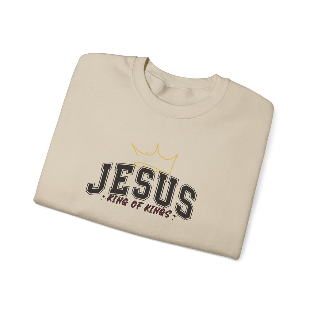 Jesus King of Kings Sweatshirt Crewneck, Christian Sweatshirt Gift, Religious Apparel, Faith-Based Clothing, Spiritual Sweater Jesus Apparel
