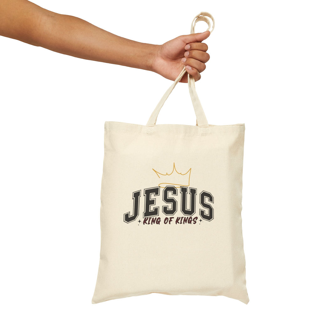 JESUS King of Kings Canvas Tote Bag, Church Tote, Gift for Christians, Eco-Friendly