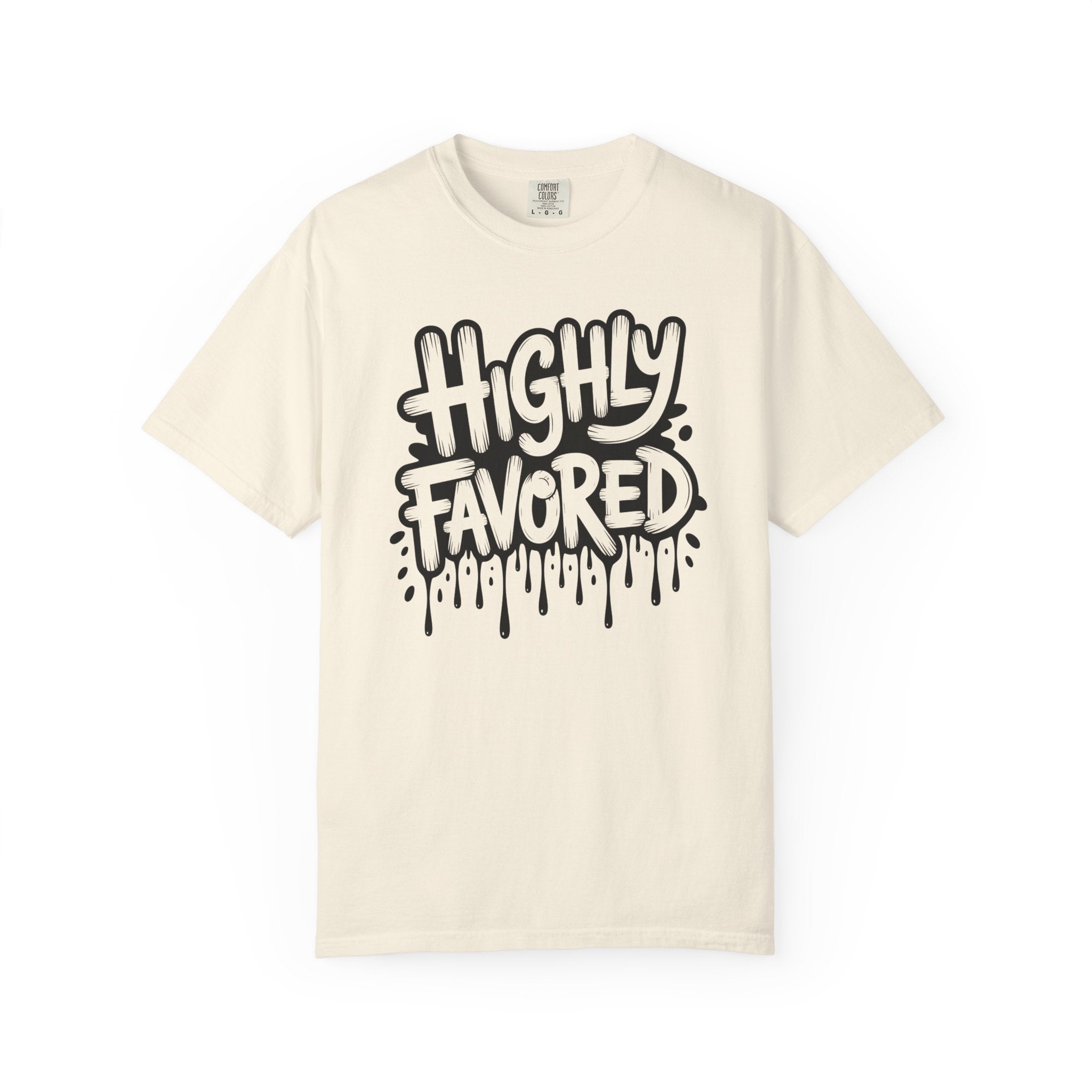 Highly Favored Comfort Colors Unisex Garment-Dyed T-Shirt | Casual Streetwear, Gift for Friends, Inspirational Apparel, Everyday Comfort, Affirmation Tee