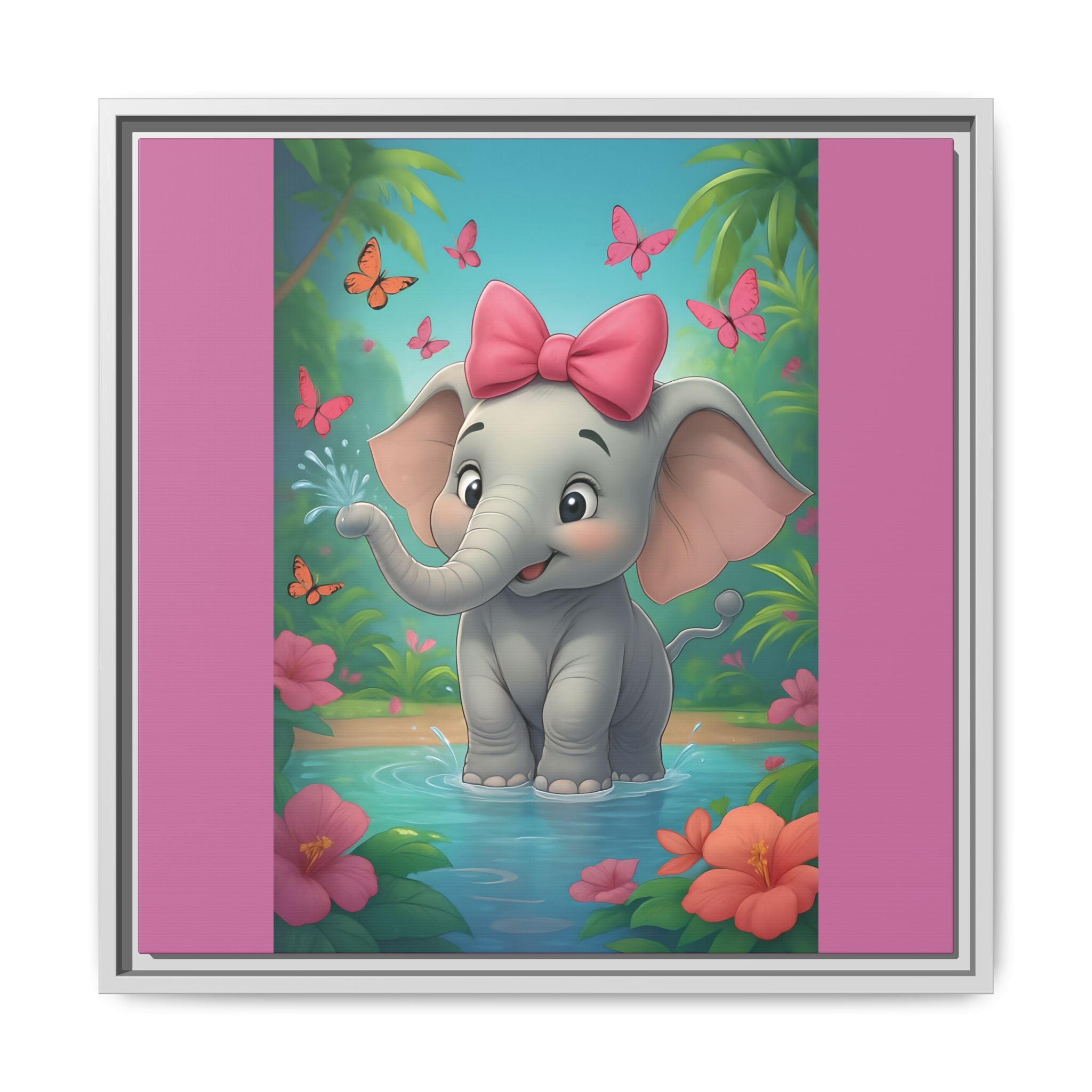 Framed Kids Elephant Wall Print, Kids Bedroom Art, Nursery Art, Baby Room Decor, Animal Art, Child's Room Gift, Playroom Wall Art