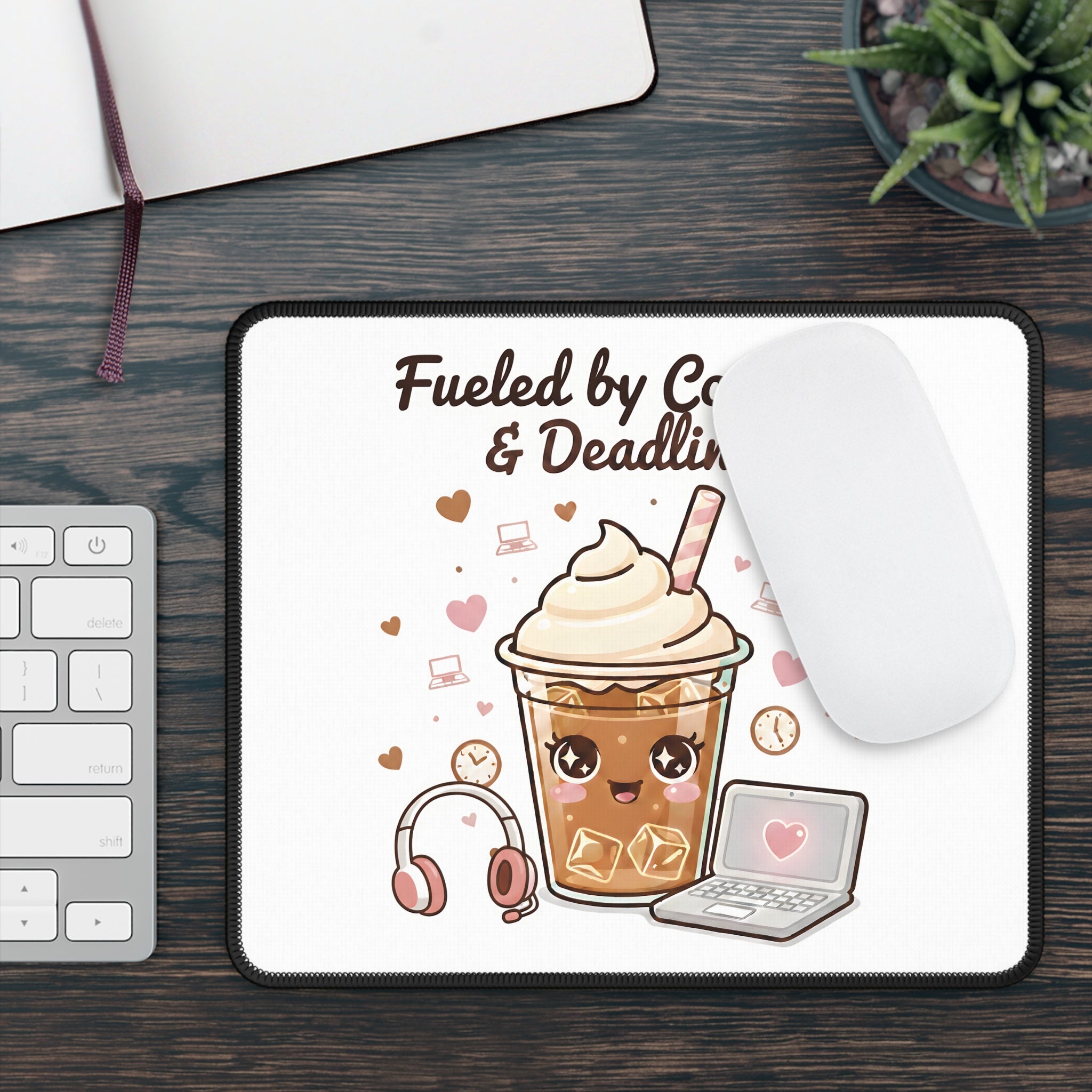 Fueled by Coffee & Deadlines Mouse Pad | Kawaii Style