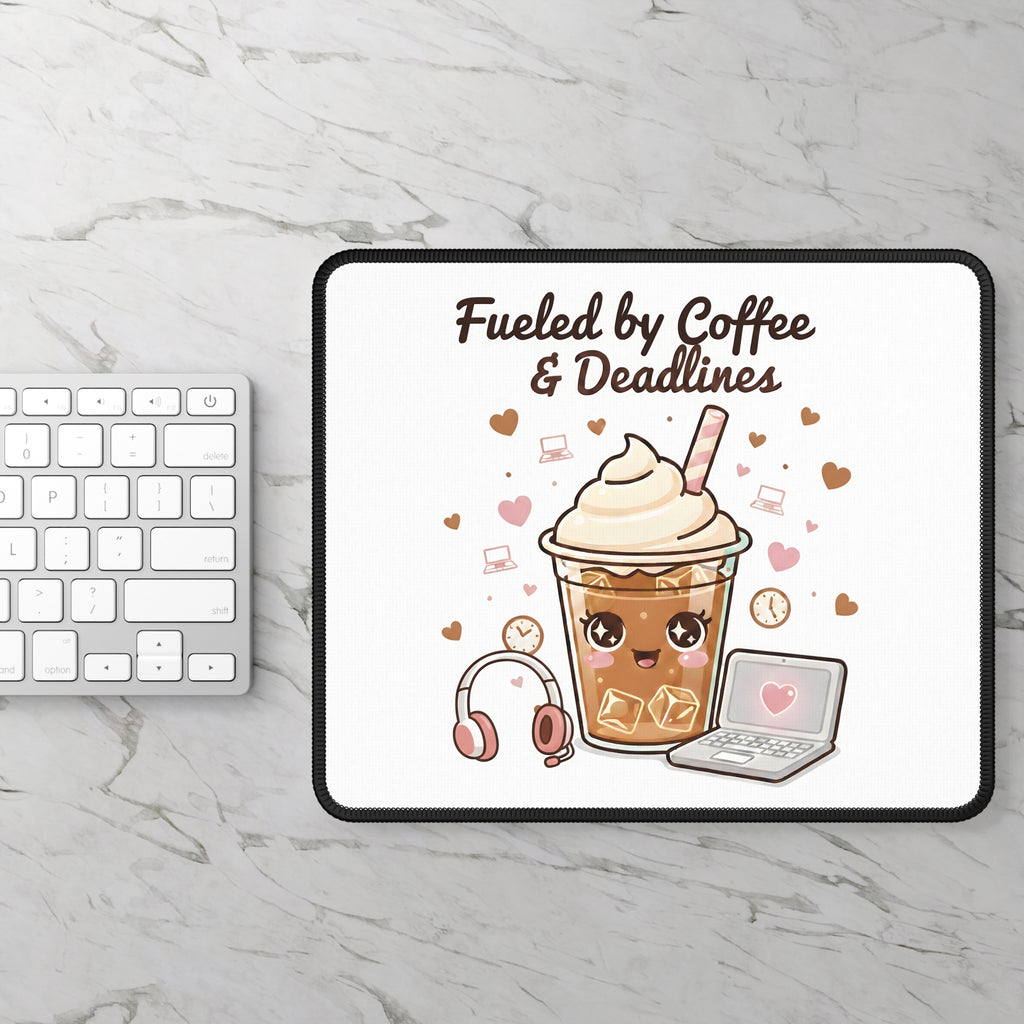Fueled by Coffee & Deadlines Mouse Pad | Kawaii Style