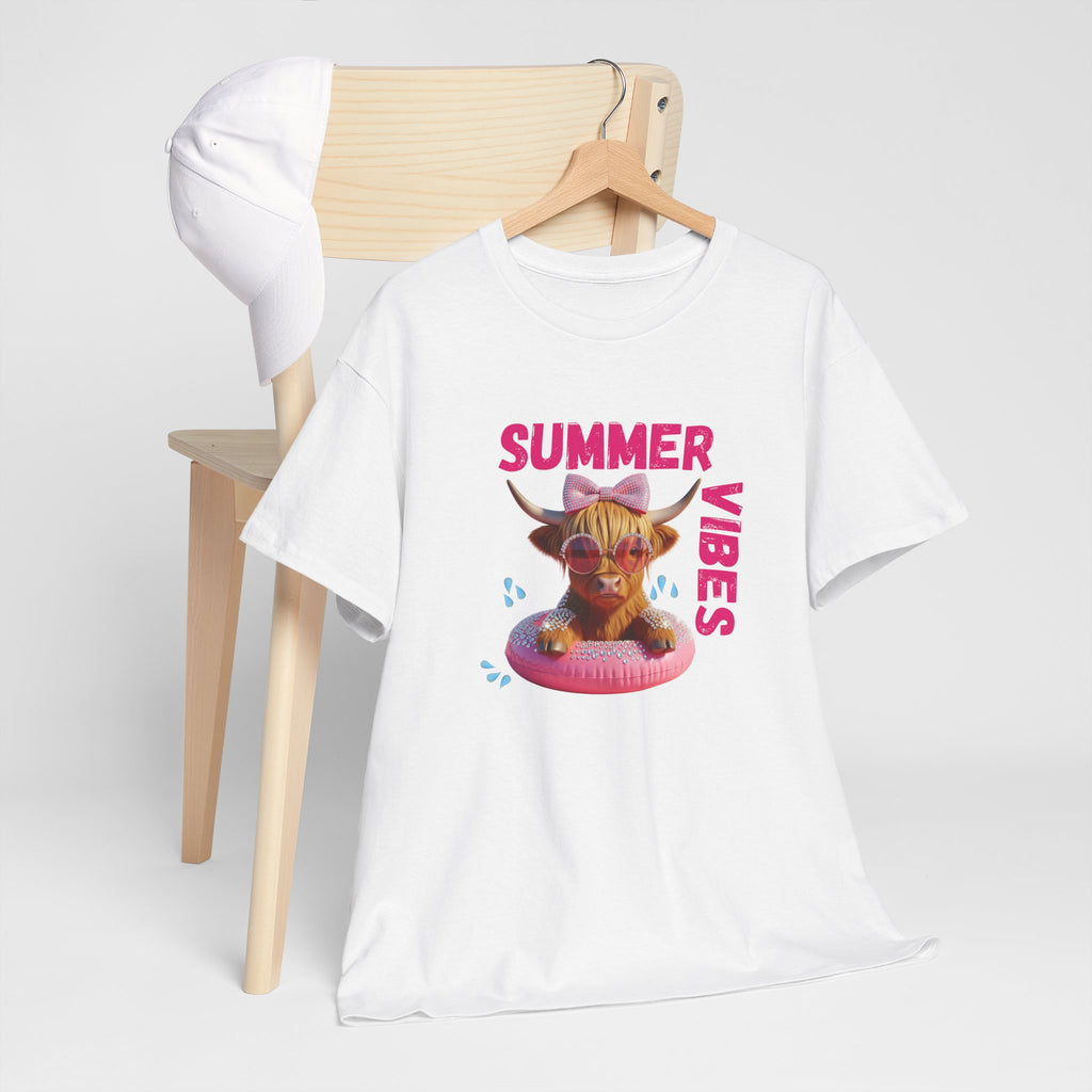 Summer Vibes Tee, Cute Summer Shirt, Relaxed Fit T-Shirt, Beachwear Top, Gift for Friends, Summer Party Apparel