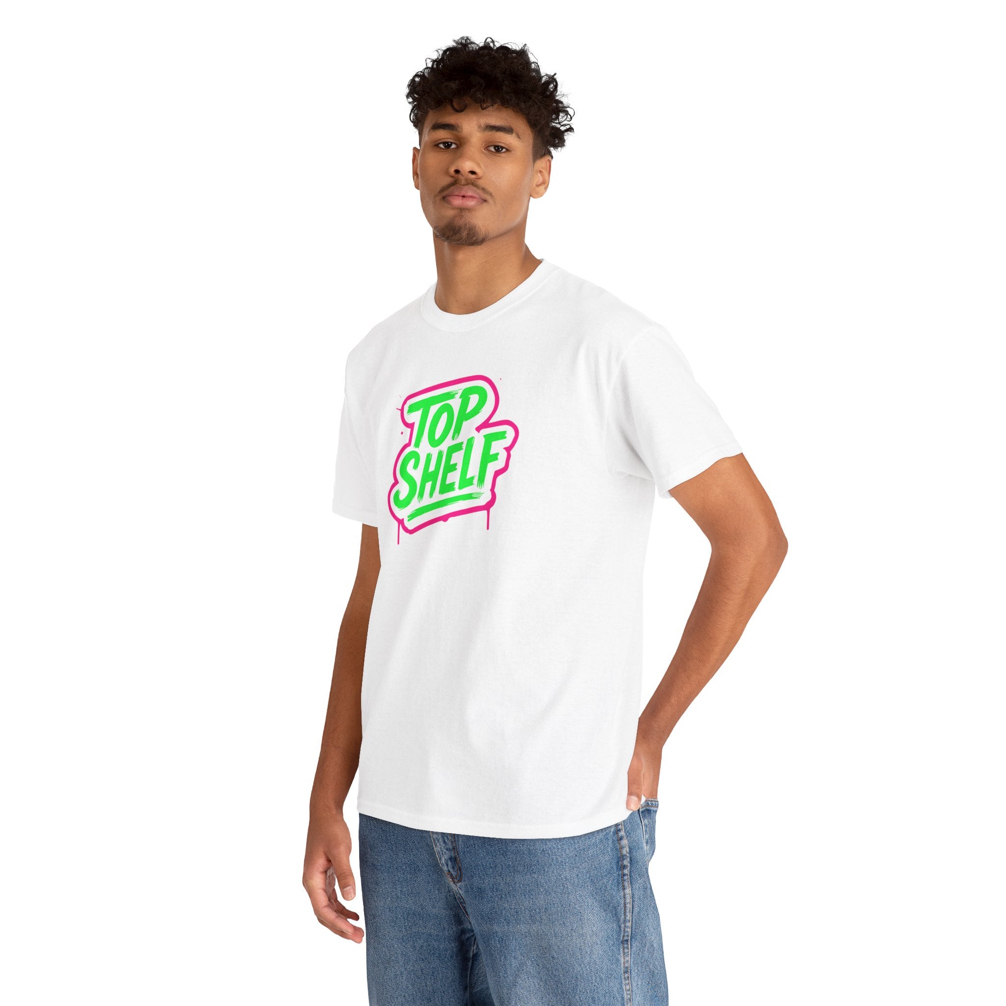 Top Shelf Vibrant Graphic Tee, Casual Wear