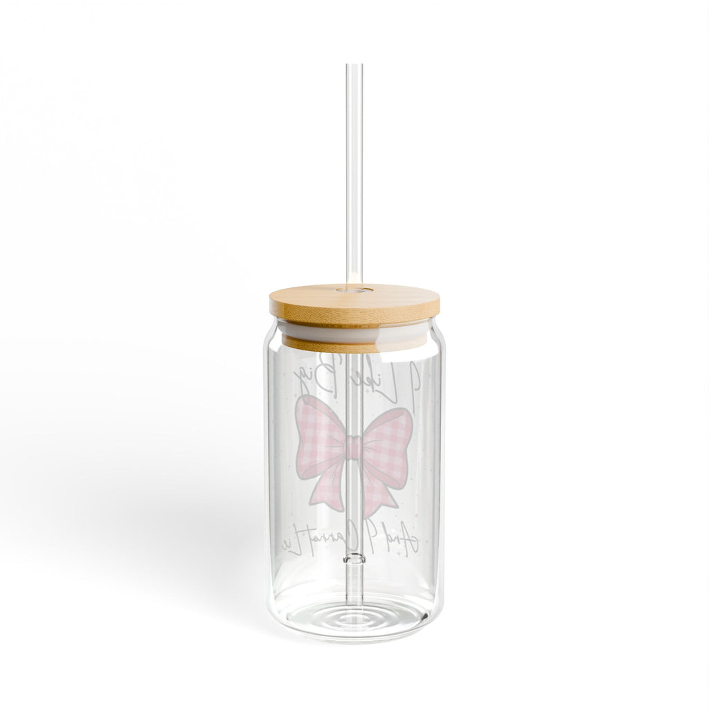 Cute Gingham Sipper Glass with Straw, I Like Big Bows, Perfect for Parties, Gifts, or Everyday Use, Eco-Friendly Drinkware, Stylish Beverage [...]