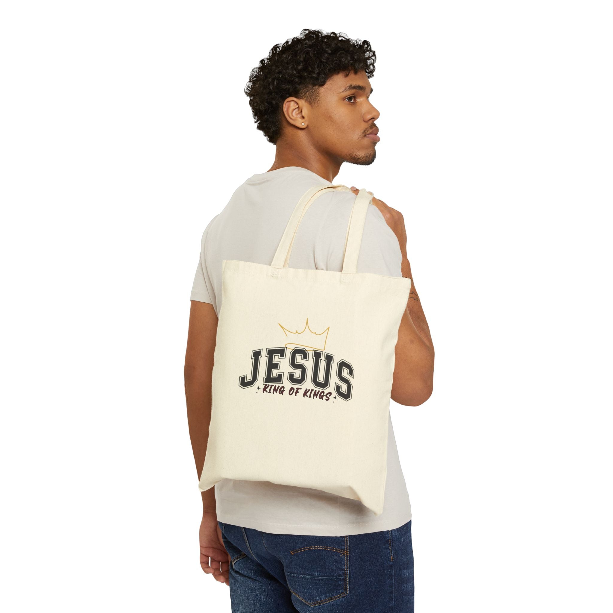 JESUS King of Kings Canvas Tote Bag, Church Tote, Gift for Christians, Eco-Friendly
