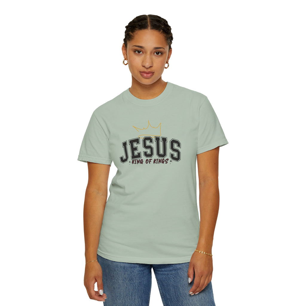 Jesus King of Kings T-Shirt, Unisex Garment Dyed Tee, Christian Apparel, Faith-Based Gift, Casual Wear, Religious T-Shirt