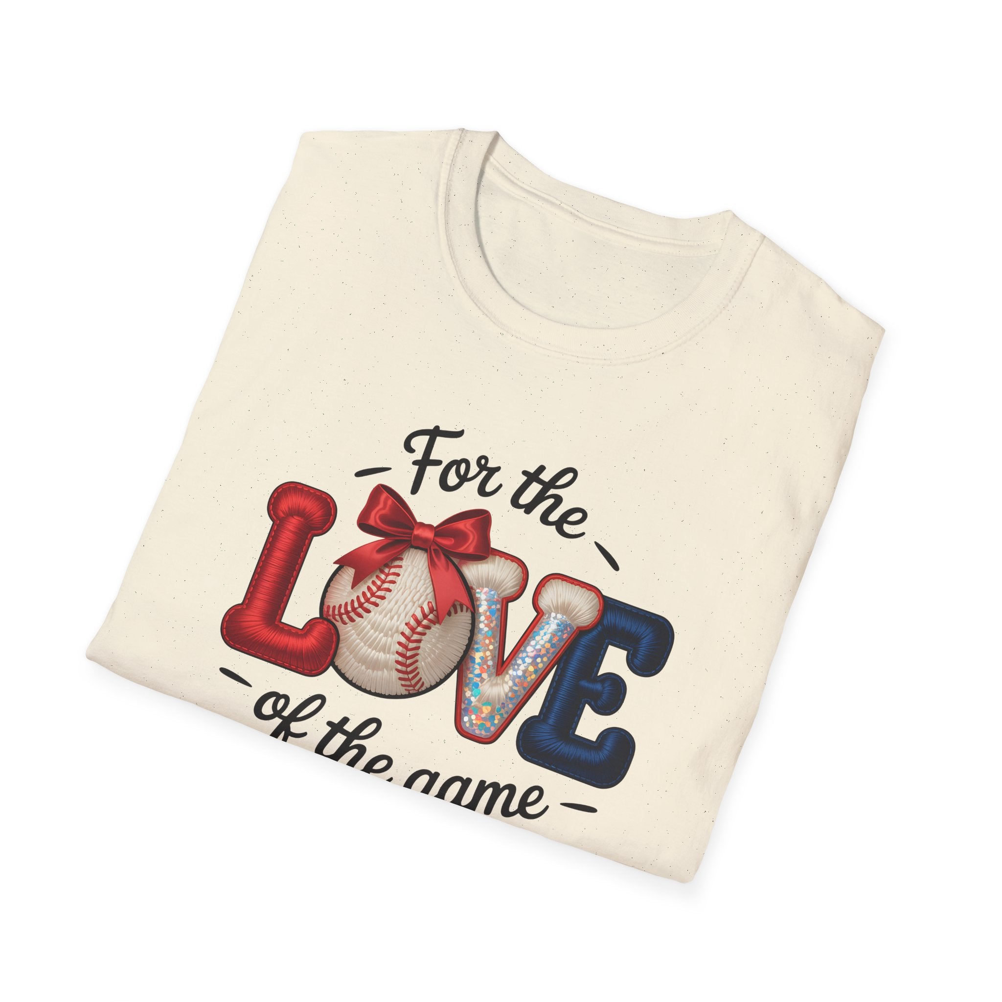 Faux Embroidered For the Love of the Game Baseball T-Shirt | Sports Tee