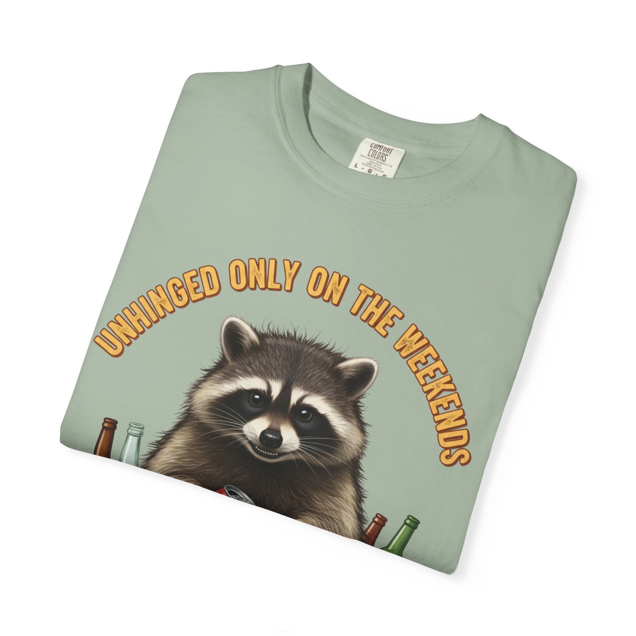 Raccoon Party T-Shirt|Comfort Colors 'Unhinged Only On The Weekends' Vintage Party Tee