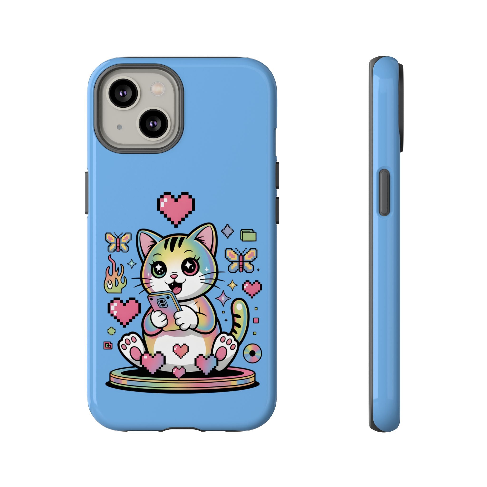 Kawaii Pixel Cat Hearts phone case | Tough Case iPhone 17, 16, 15, 14, 13, iPhone Pro 17, 16, 15, 14, 13, iPhone Pro Max 17, 16, 15, 14, 13