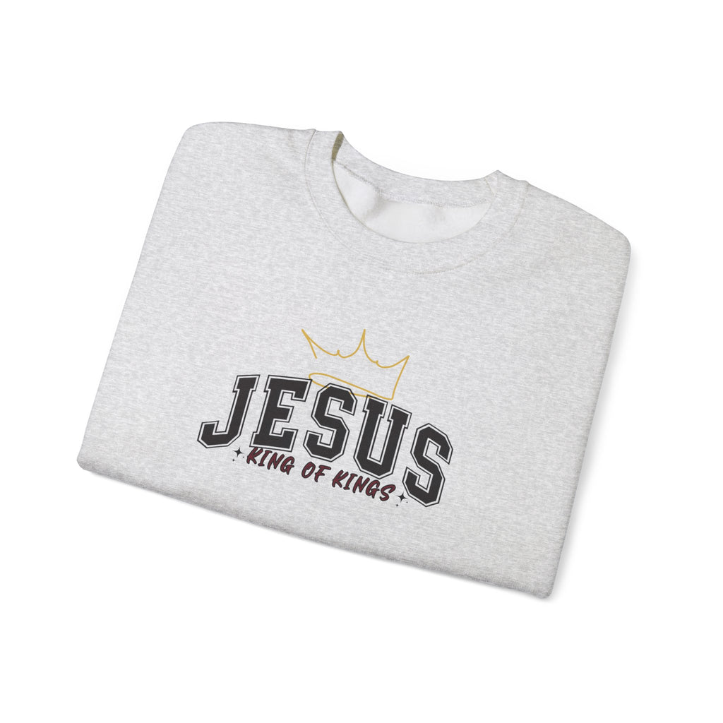 Jesus King of Kings Sweatshirt Crewneck, Christian Sweatshirt Gift, Religious Apparel, Faith-Based Clothing, Spiritual Sweater Jesus Apparel