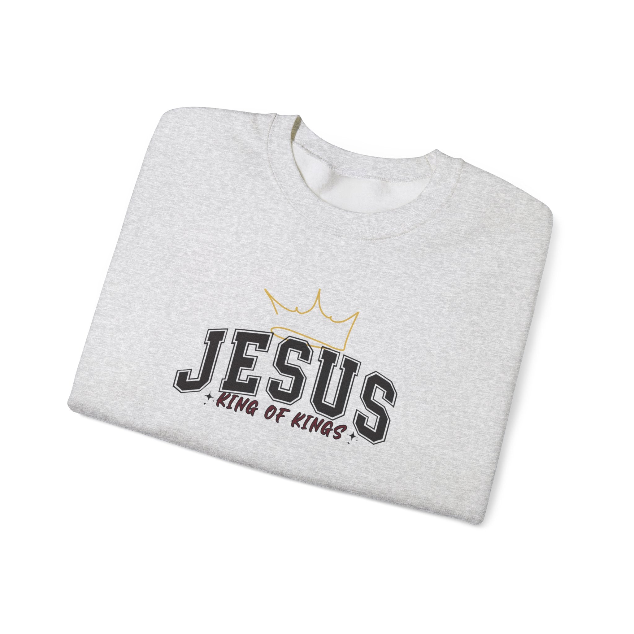 Jesus King of Kings Sweatshirt Crewneck, Christian Sweatshirt Gift, Religious Apparel, Faith-Based Clothing, Spiritual Sweater Jesus Apparel