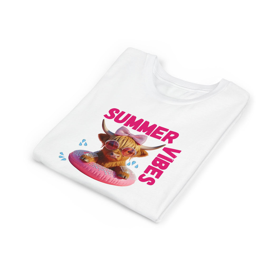 Girl's Youth Summer Vibes Tee, Fun Kids T-Shirt, Vacation Apparel