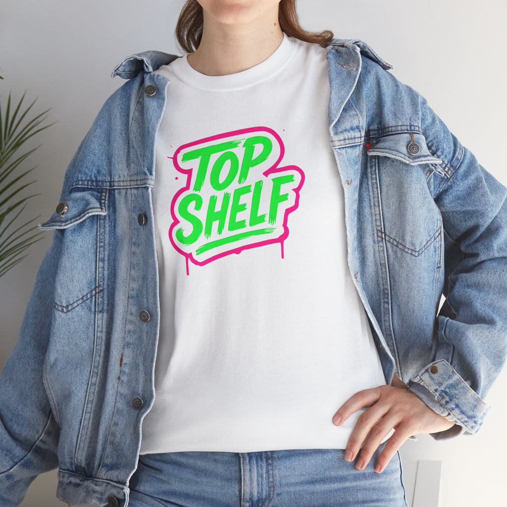 Top Shelf Vibrant Graphic Tee, Casual Wear