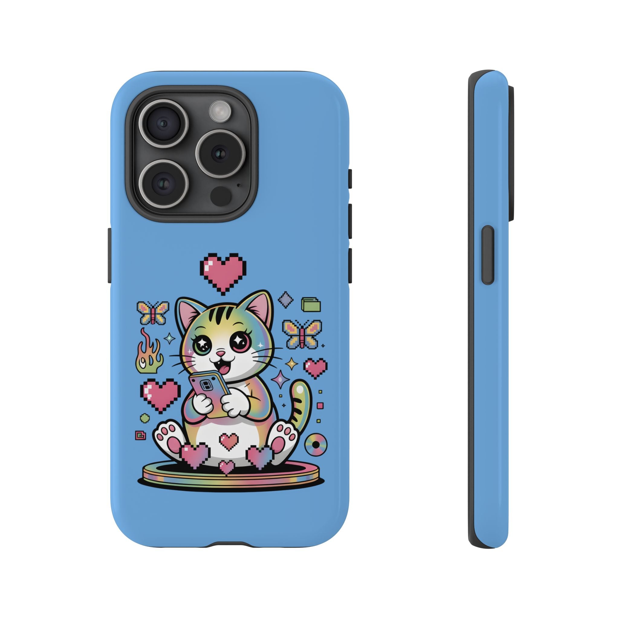 Kawaii Pixel Cat Hearts phone case | Tough Case iPhone 17, 16, 15, 14, 13, iPhone Pro 17, 16, 15, 14, 13, iPhone Pro Max 17, 16, 15, 14, 13