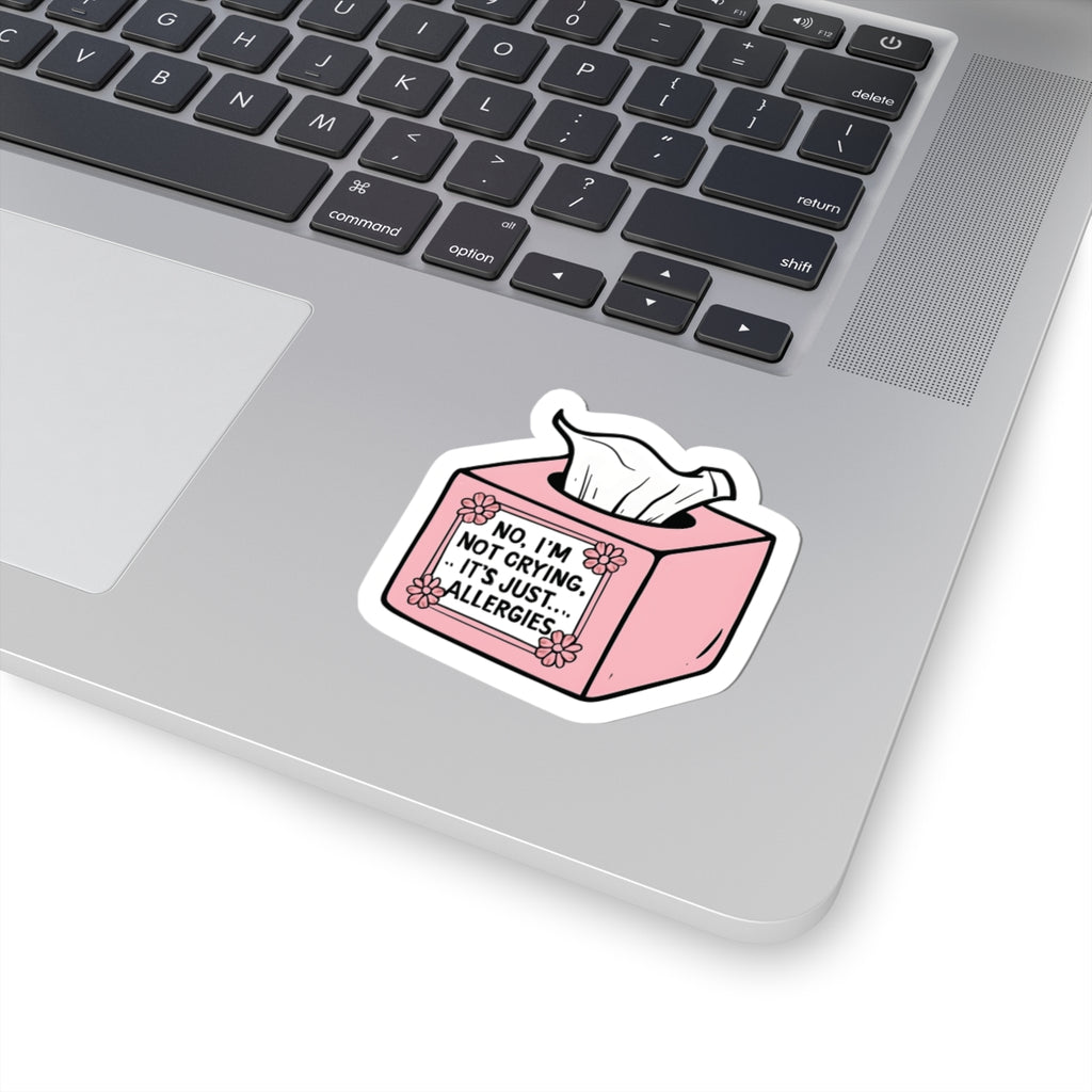 Allergy-Themed Kiss-Cut Stickers, Cute Laptop Decor, Funny Gift for Allergies, Floral Tissues Decor, Quirky Desktop Accessories