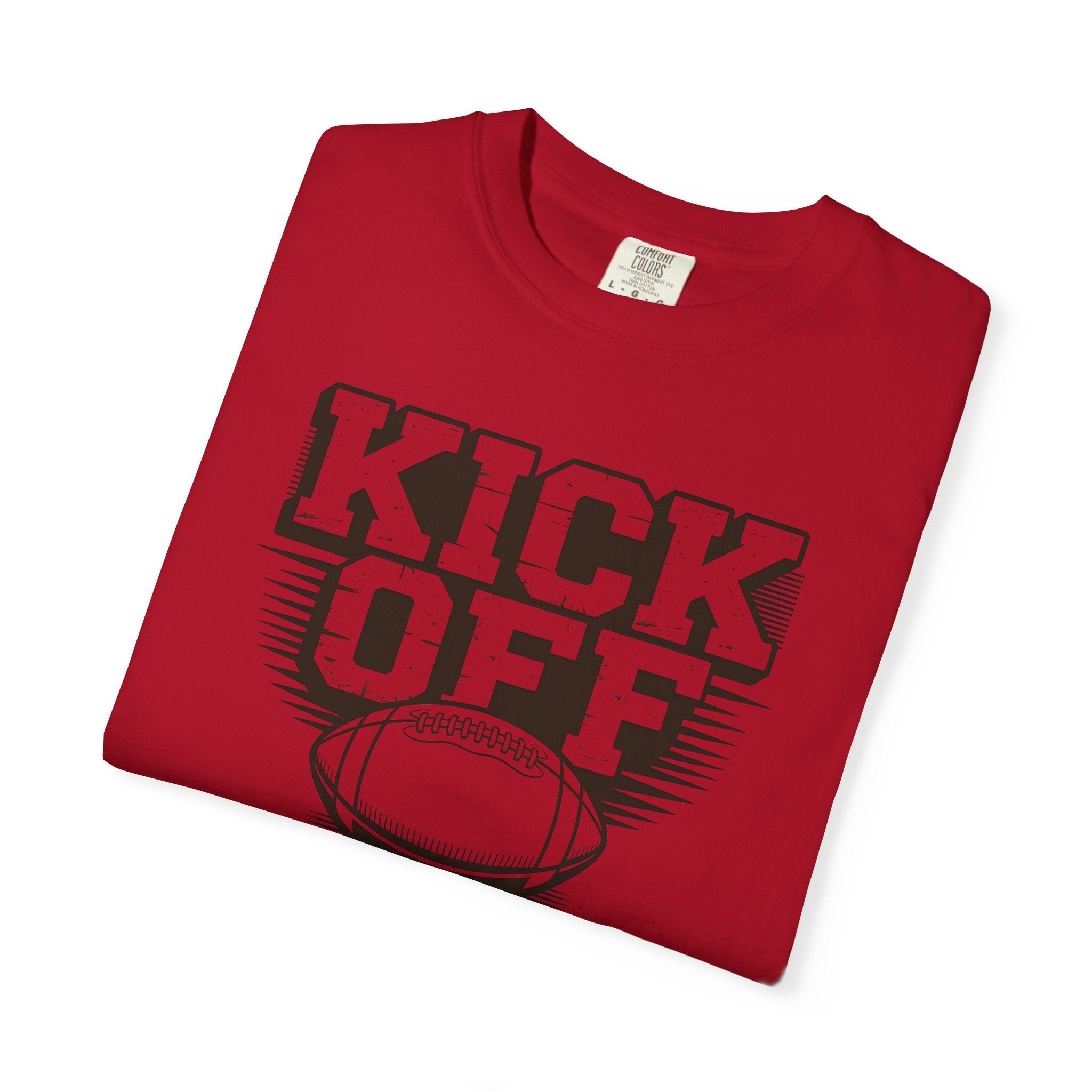 Kick Off Unisex Garment-Dyed T-shirt for Sports Lovers, Football Fans, Casual Wear, Gift Idea, Game Day Apparel
