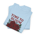 Skeleton Hand Floral Tee: Time to Bloom Unisex Heavy Cotton T-Shirt