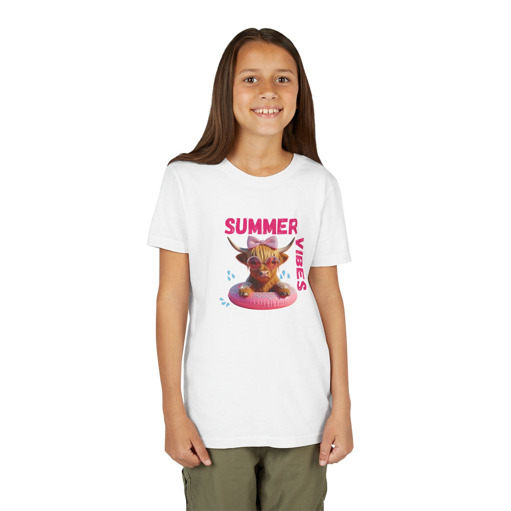 Girl's Youth Summer Vibes Tee, Fun Kids T-Shirt, Vacation Apparel
