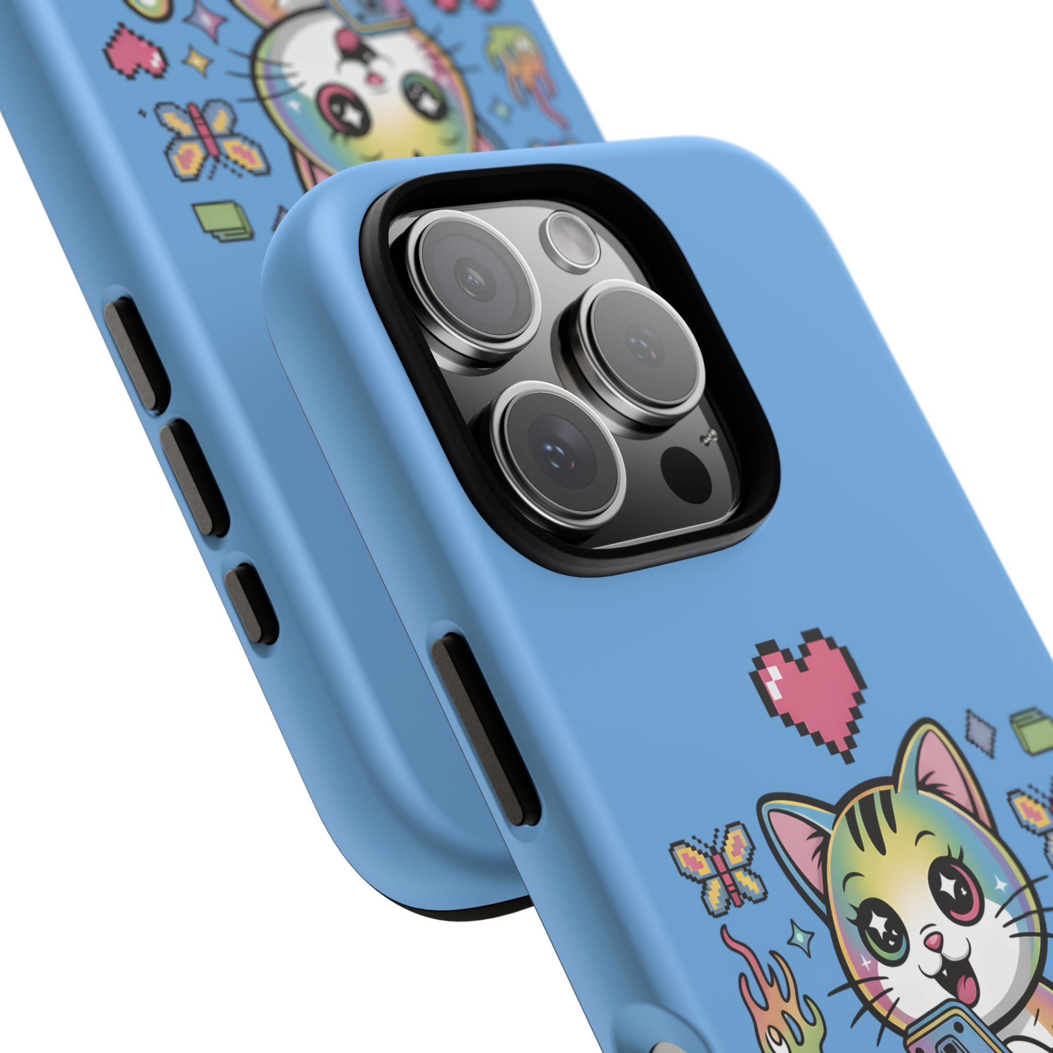 Kawaii Pixel Cat Hearts phone case | Tough Case iPhone 17, 16, 15, 14, 13, iPhone Pro 17, 16, 15, 14, 13, iPhone Pro Max 17, 16, 15, 14, 13