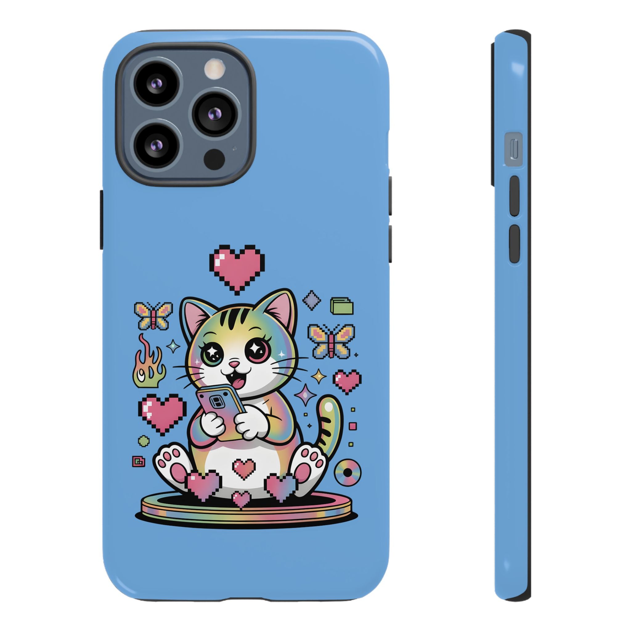 Kawaii Pixel Cat Hearts phone case | Tough Case iPhone 17, 16, 15, 14, 13, iPhone Pro 17, 16, 15, 14, 13, iPhone Pro Max 17, 16, 15, 14, 13