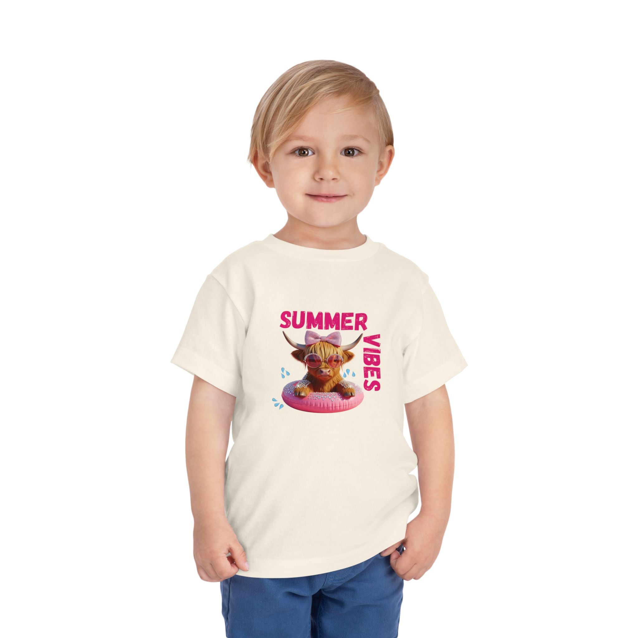 Toddler Girl's Summer Vibes Tee, Cute T-Shirt, Beach Outfit, Vacation Wear, Summer Party Top, Gifts for Toddlers