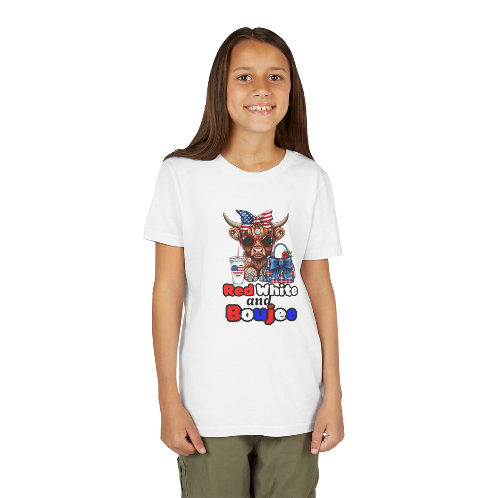 Youth Short Sleeve Tee - 'Red White and Boujee' Patriotic T-Shirt for Kids, Fun Summer Apparel, Ideal for 4th of July, BBQs, Family [...]