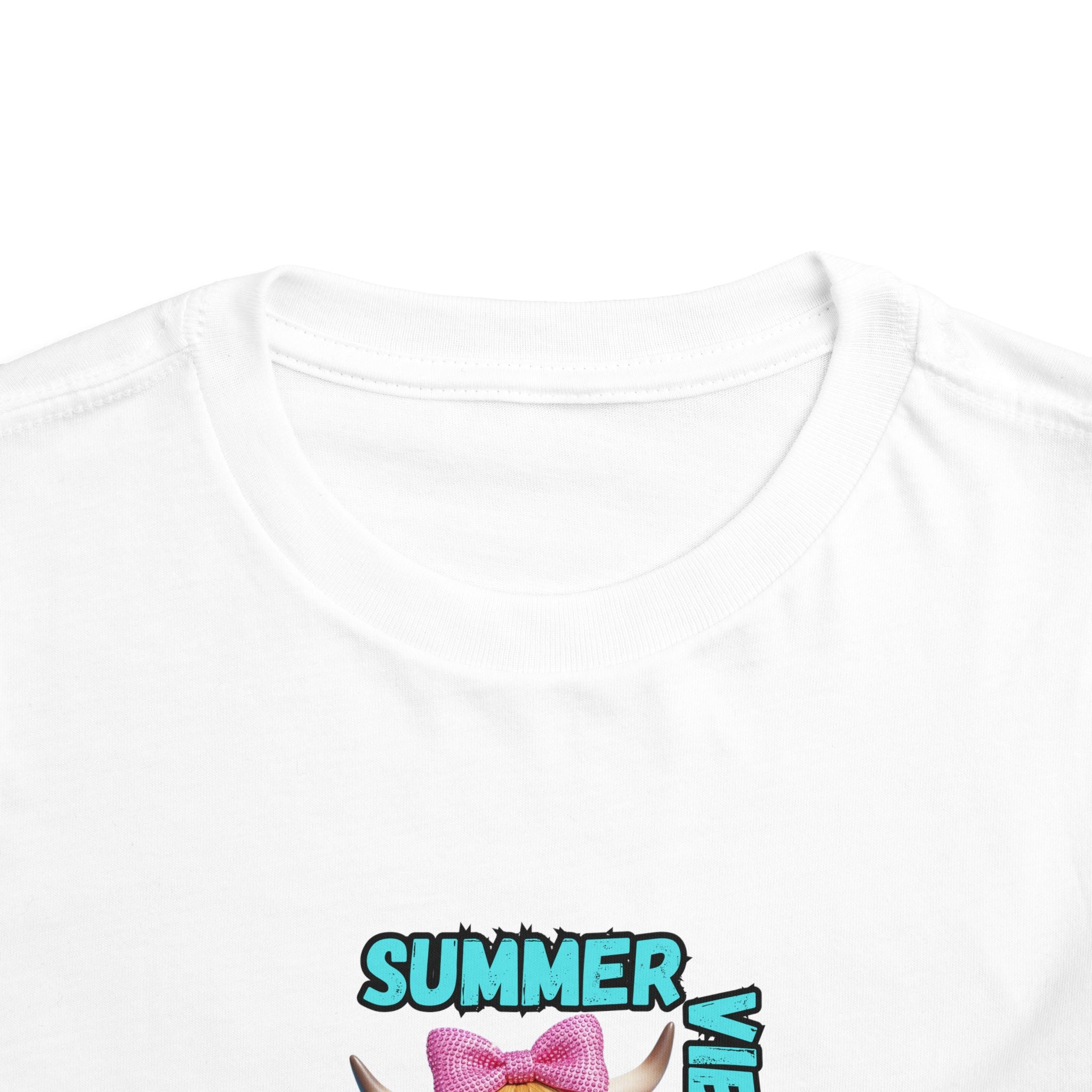 Girl Toddler Summer Vibes Tee, Cute Toddler Top, Pool Party Clothing, Fun Toddler Wear