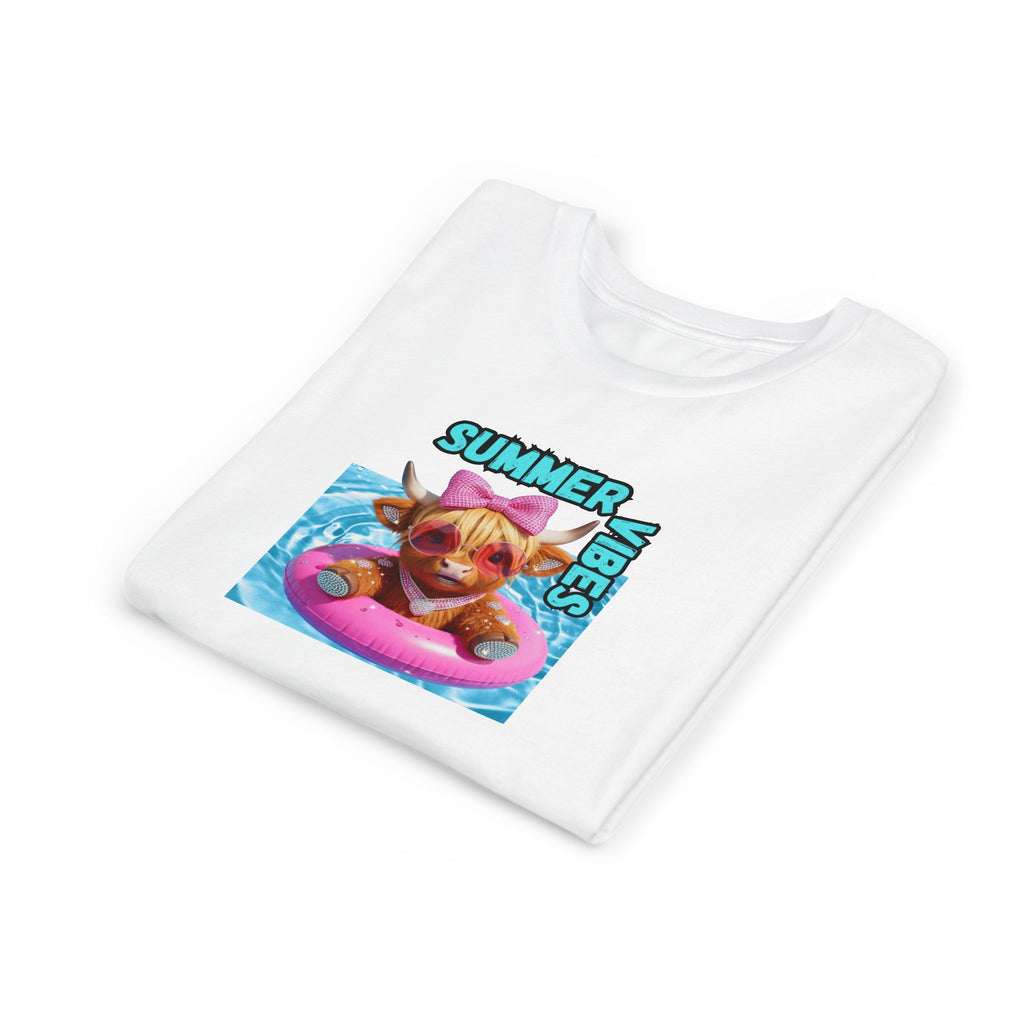 Girl's Youth Summer Vibes Tee, Cute Kids Shirt, Fun Youth T-Shirt, Summer Apparel for Kids