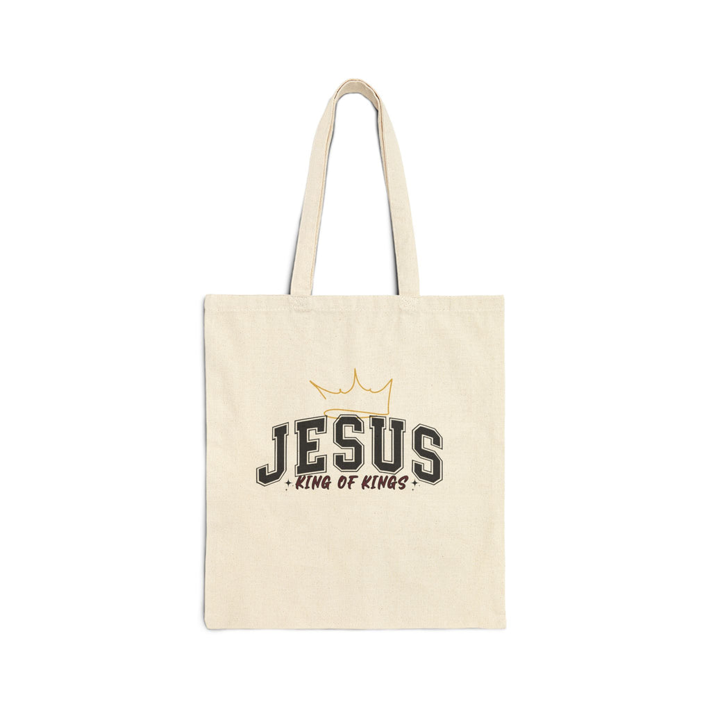 JESUS King of Kings Canvas Tote Bag, Church Tote, Gift for Christians, Eco-Friendly