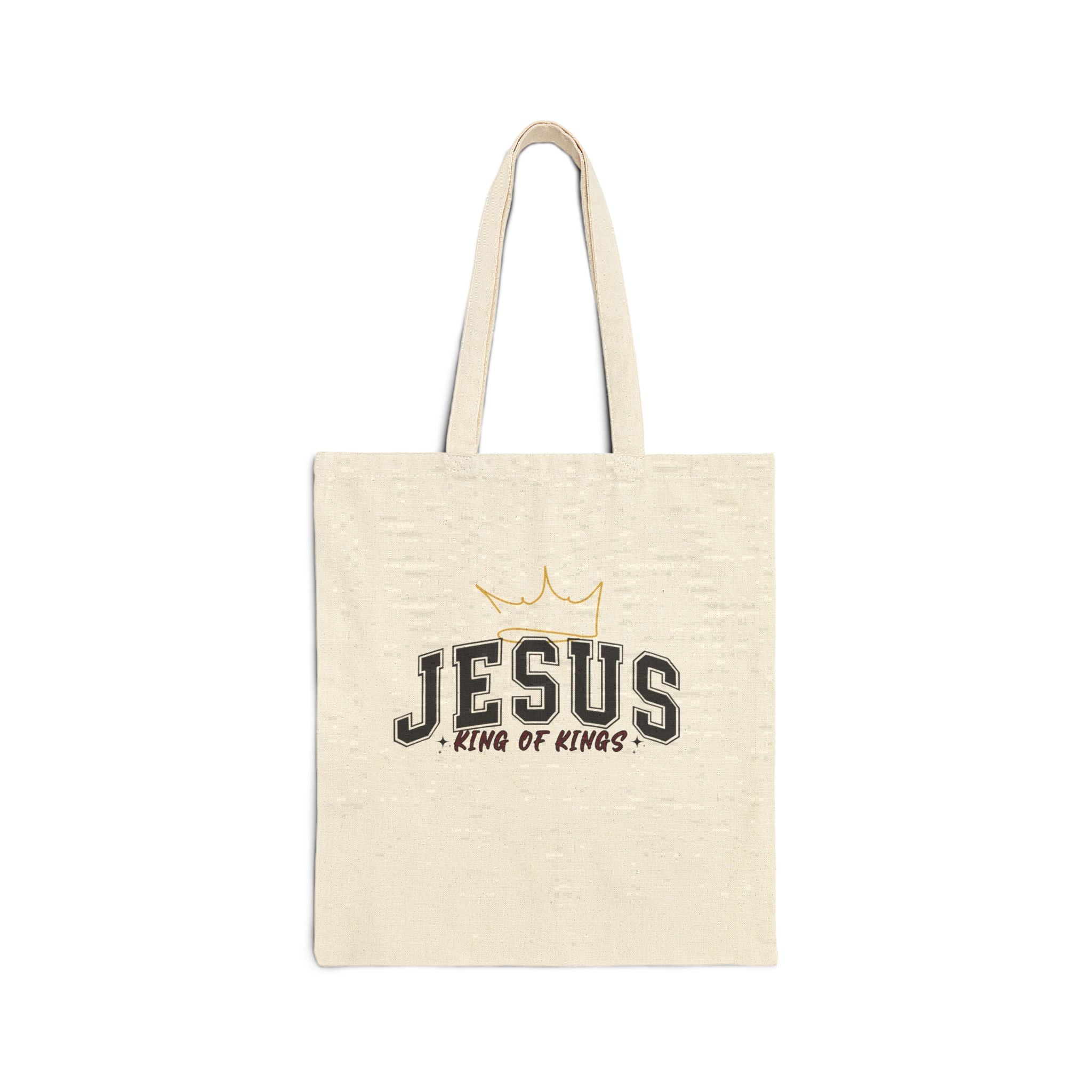 JESUS King of Kings Canvas Tote Bag, Church Tote, Gift for Christians, Eco-Friendly