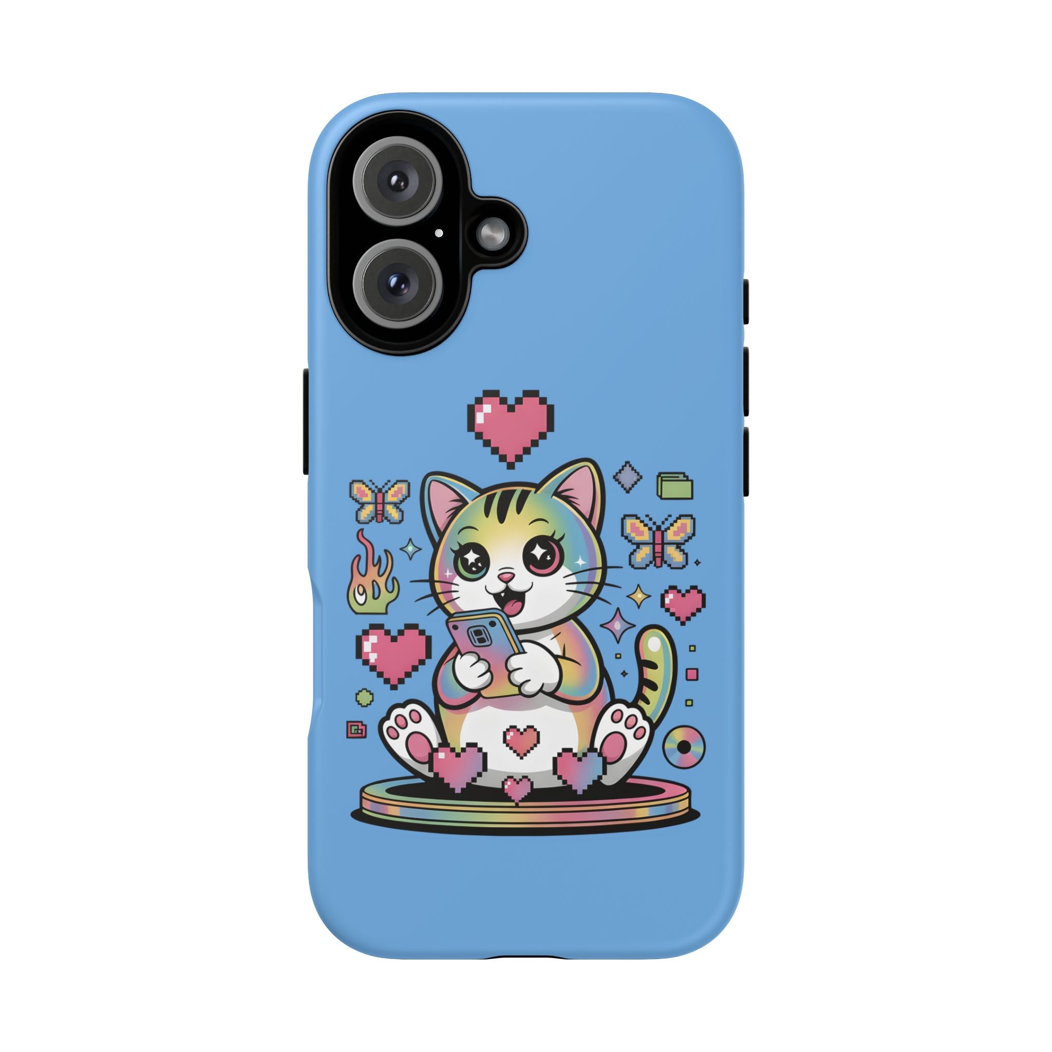 Kawaii Pixel Cat Hearts phone case | Tough Case iPhone 17, 16, 15, 14, 13, iPhone Pro 17, 16, 15, 14, 13, iPhone Pro Max 17, 16, 15, 14, 13