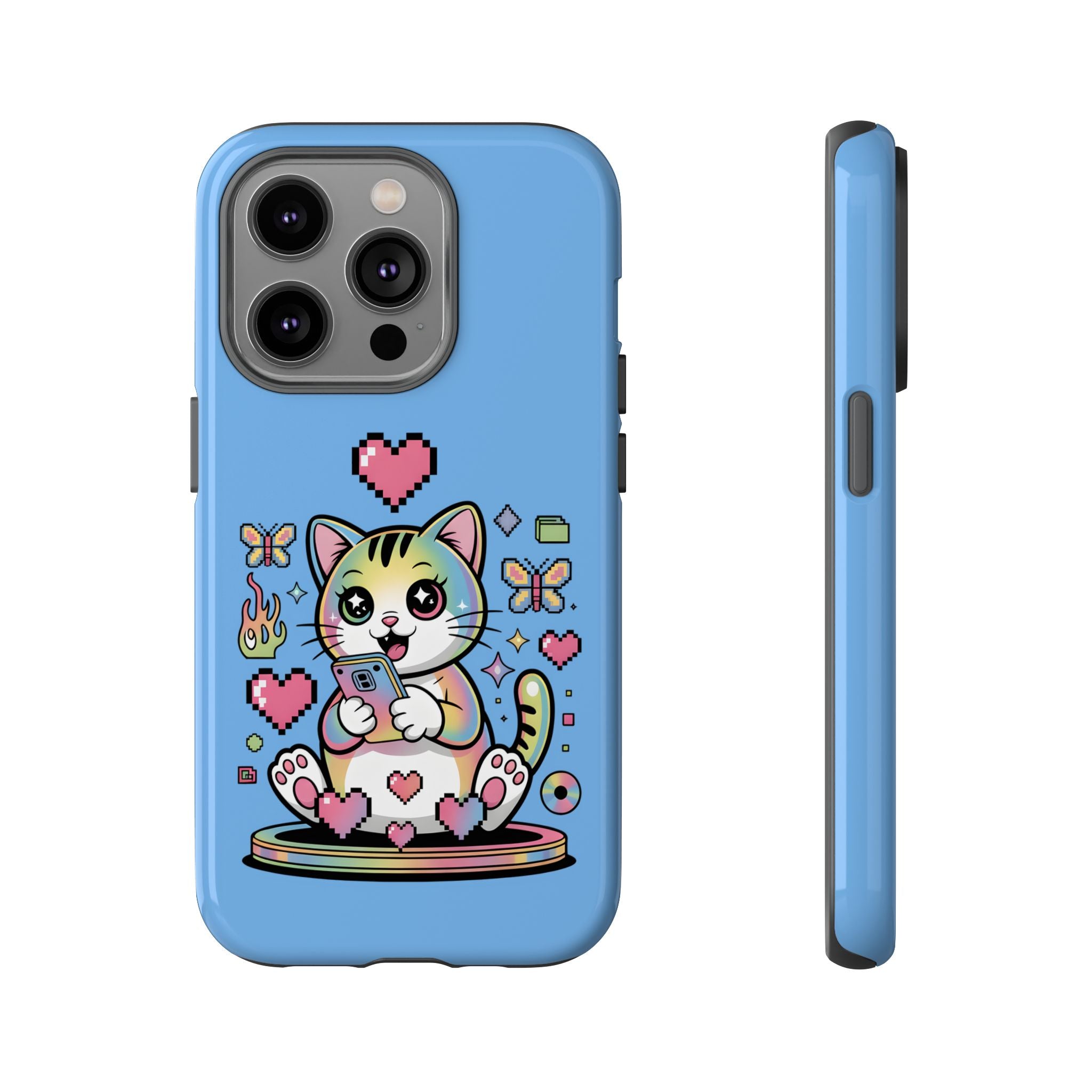 Kawaii Pixel Cat Hearts phone case | Tough Case iPhone 17, 16, 15, 14, 13, iPhone Pro 17, 16, 15, 14, 13, iPhone Pro Max 17, 16, 15, 14, 13