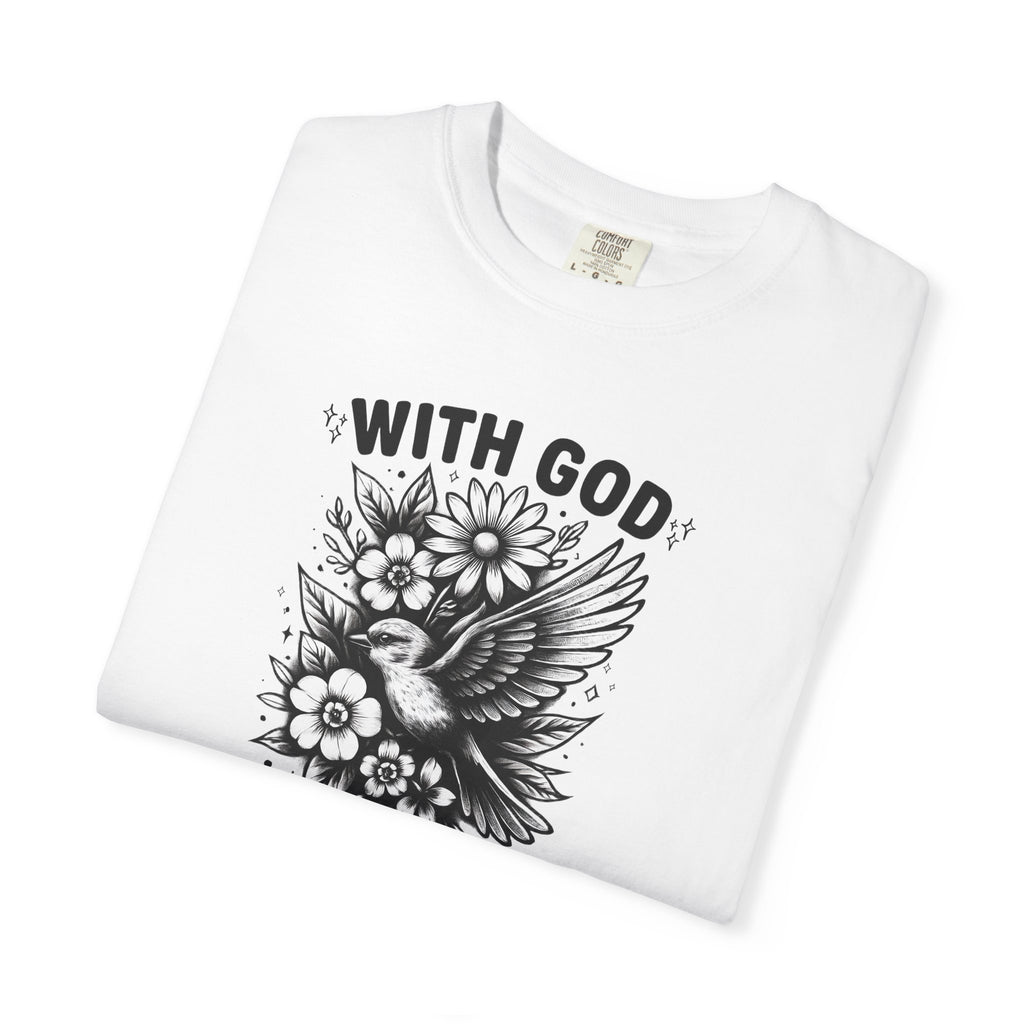 Matthew 19 26 Comfort Colors Tee, With God All Things Are Possible Shirt, Christian Bible Verse Shirt, Faith Christian Comfort Colors Shirt