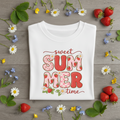 Sweet Summer Time Girls Tee | Strawberry Summer Graphic Shirt