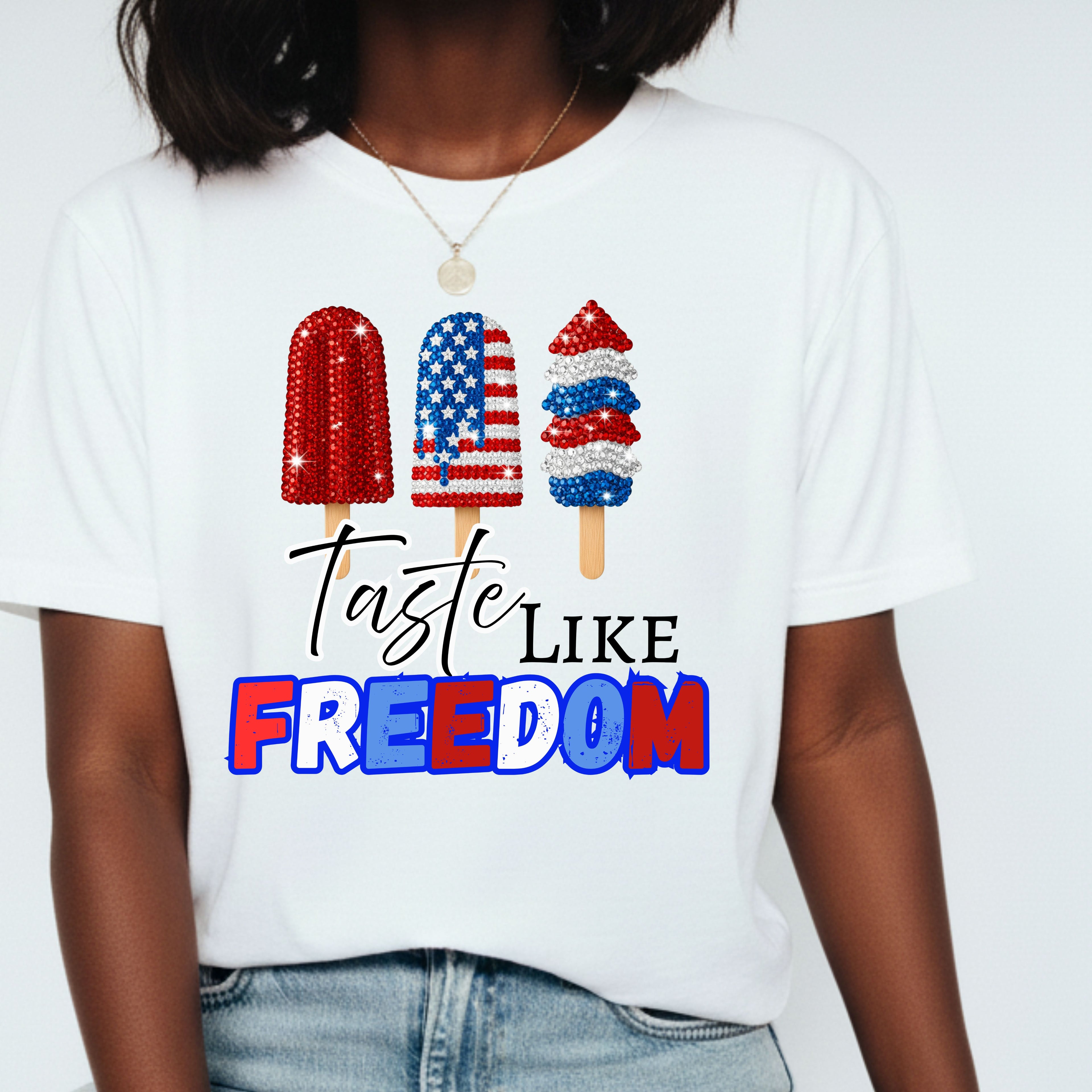 4th of July Patriotic Popsicle Tee - Taste Like Freedom, Summer Fun Shirt, Taste Like Freedom Tee