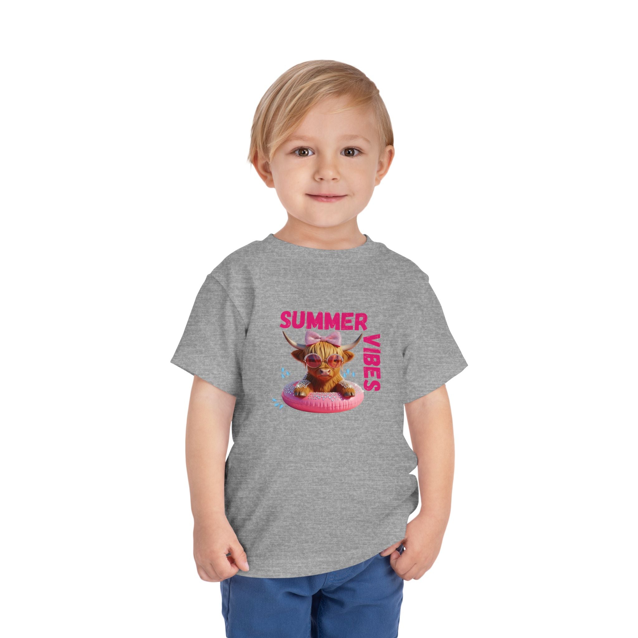 Toddler Girl's Summer Vibes Tee, Cute T-Shirt, Beach Outfit, Vacation Wear, Summer Party Top, Gifts for Toddlers