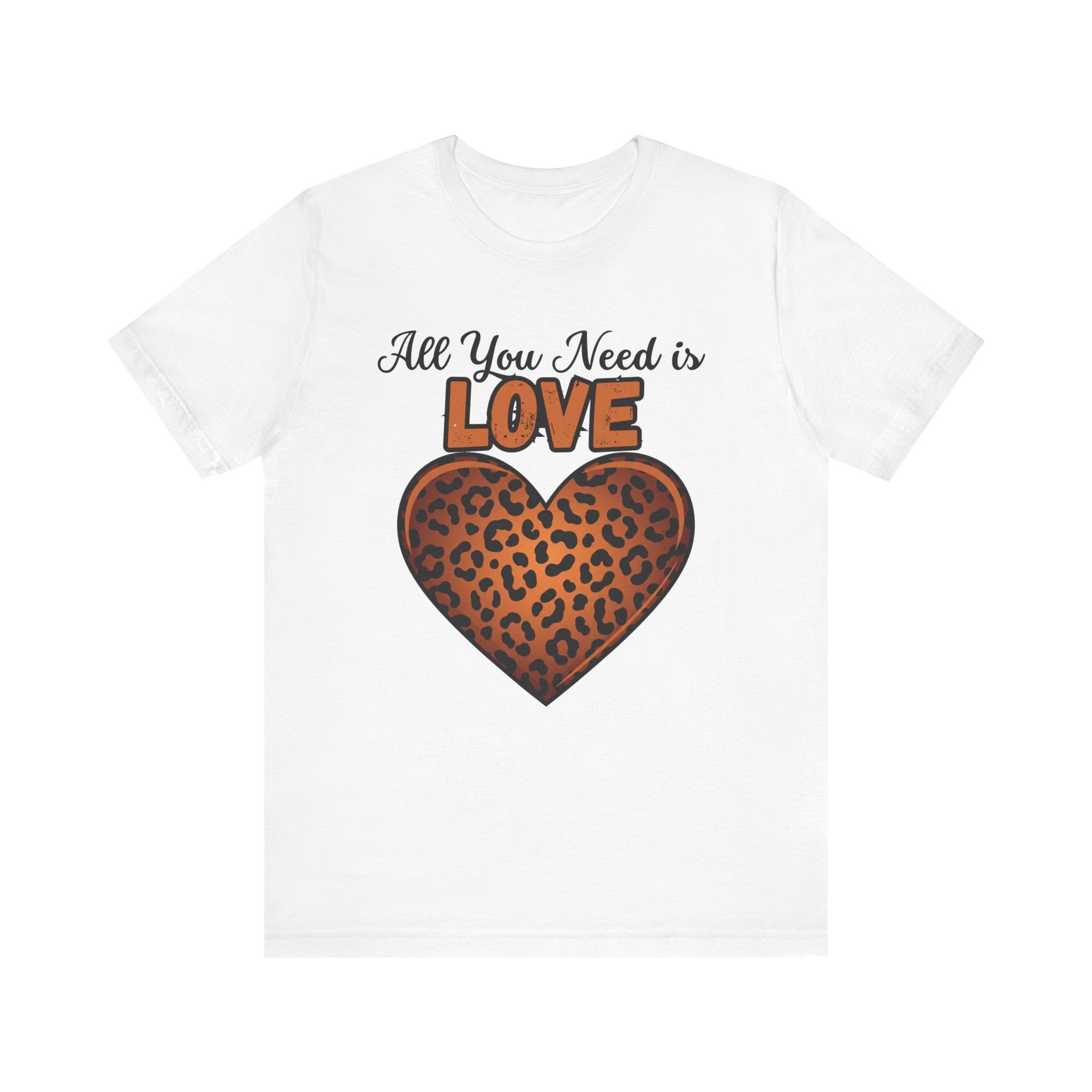 Heartfelt Love Leopard Print Tee, Cute Casual Top, Love Collection