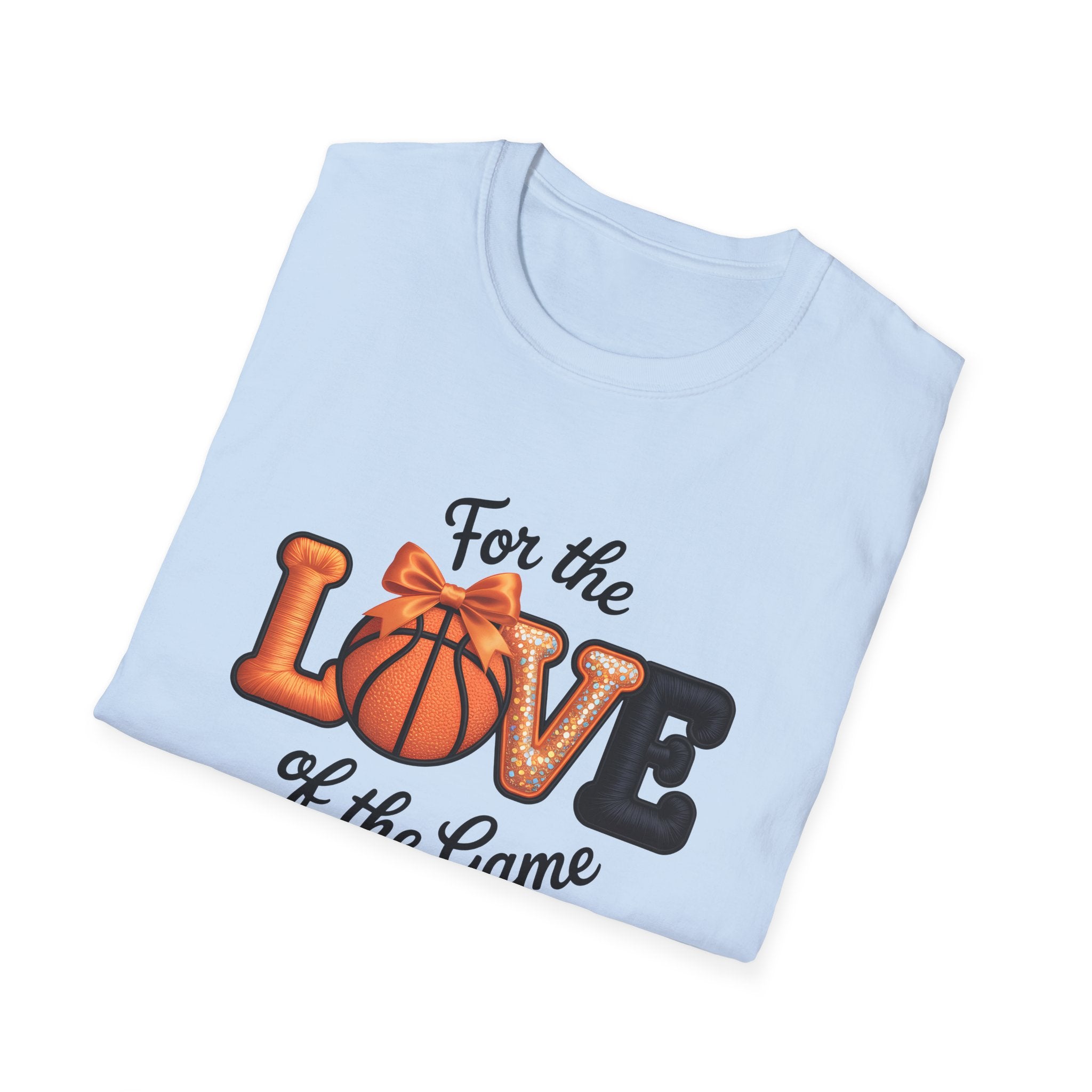 Faux Embroidered For the Love of the Game Basketball T-Shirt | Sports Tee