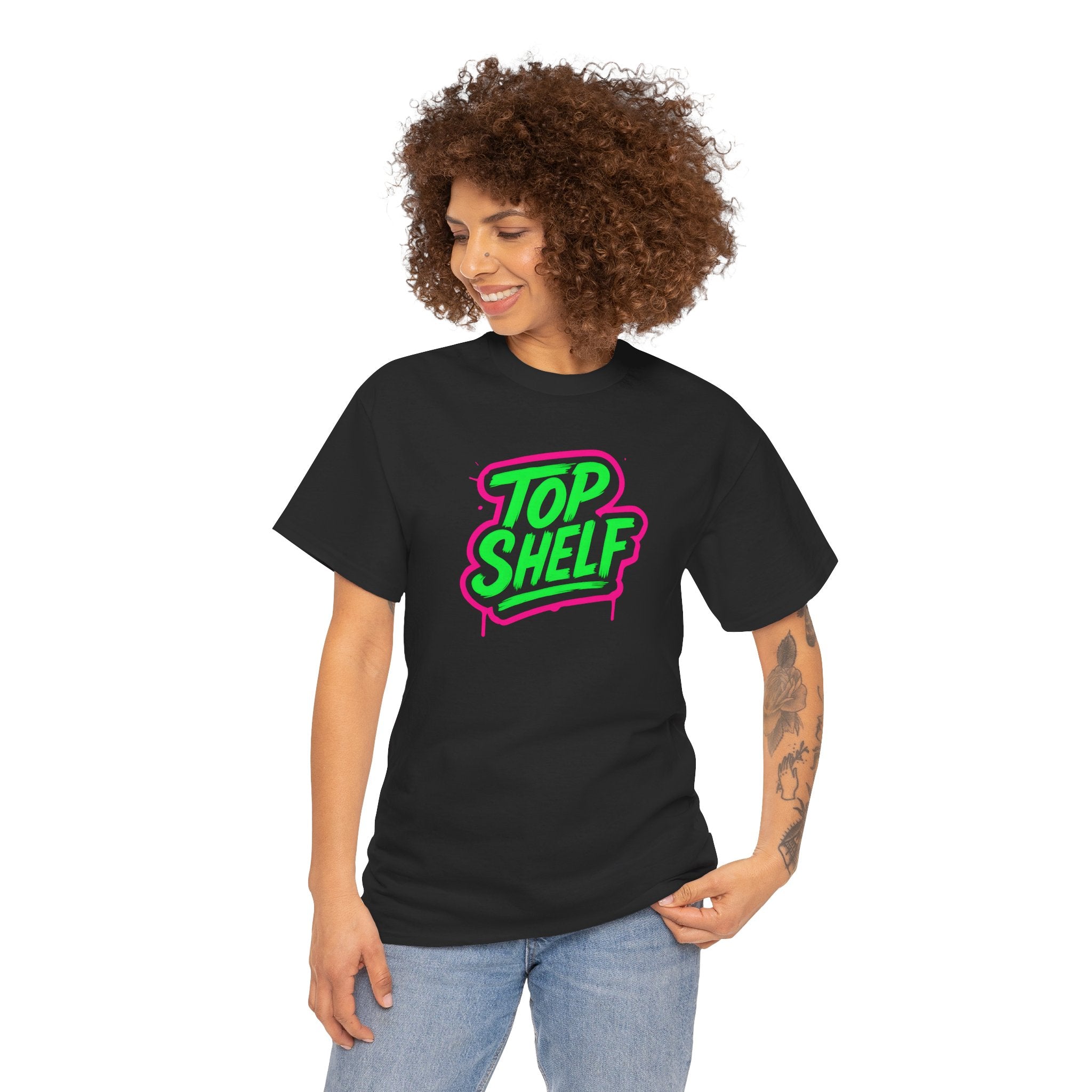 Top Shelf Vibrant Graphic Tee, Casual Wear