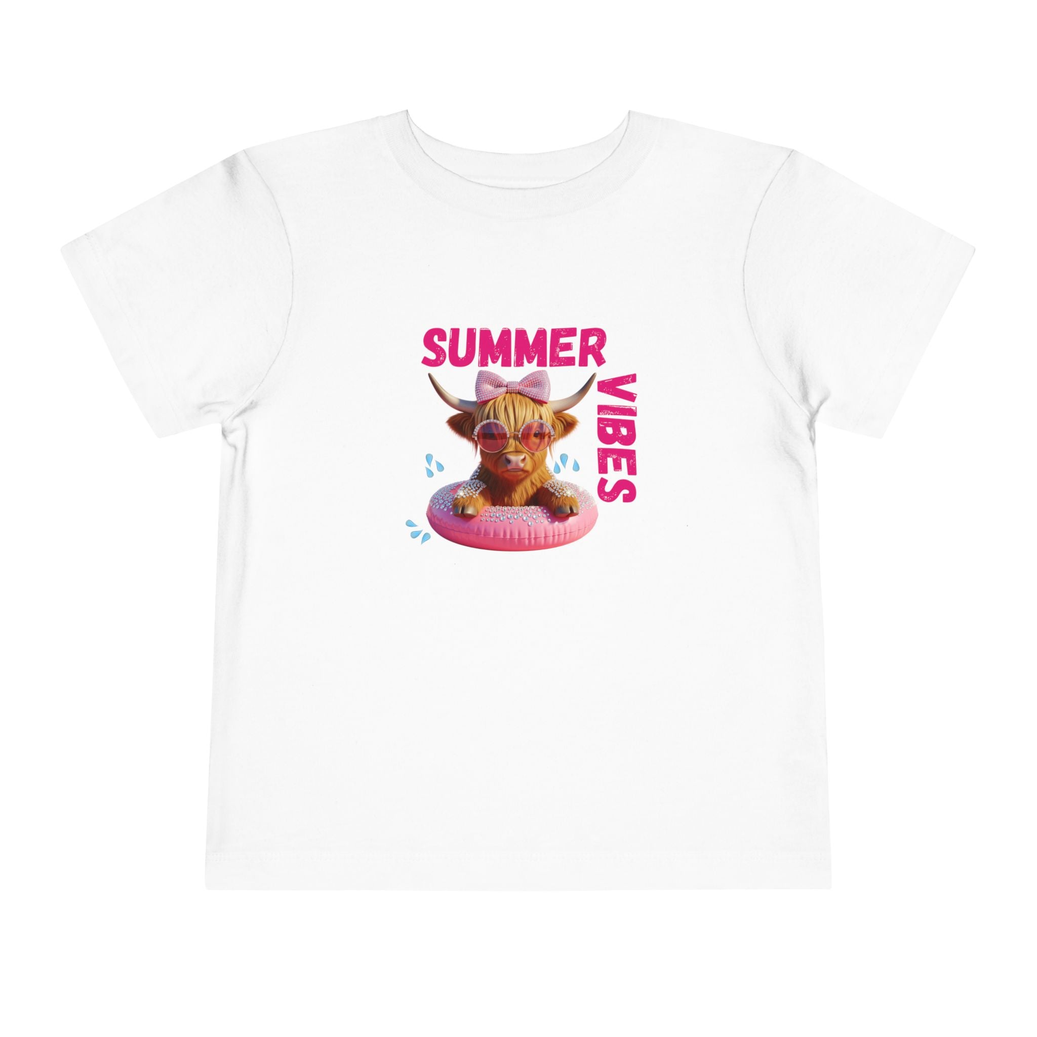 Toddler Girl's Summer Vibes Tee, Cute T-Shirt, Beach Outfit, Vacation Wear, Summer Party Top, Gifts for Toddlers