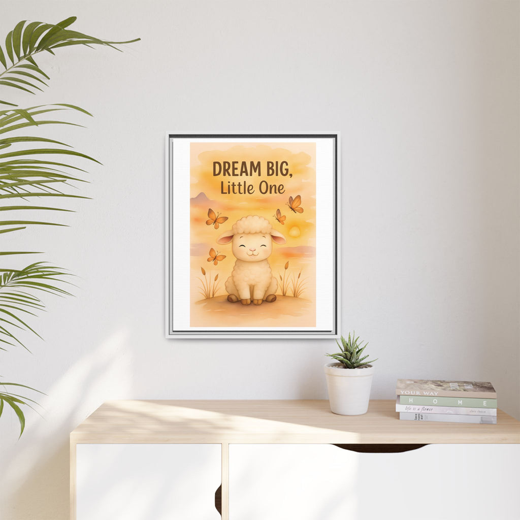 Framed Baby Sheep Nursery Wall Art, AI Generated, Sheep Décor, 'Dream Big, Little One' Animal Nursery Art, Cute Farm Theme, Baby Room Décor, Nursery Gift